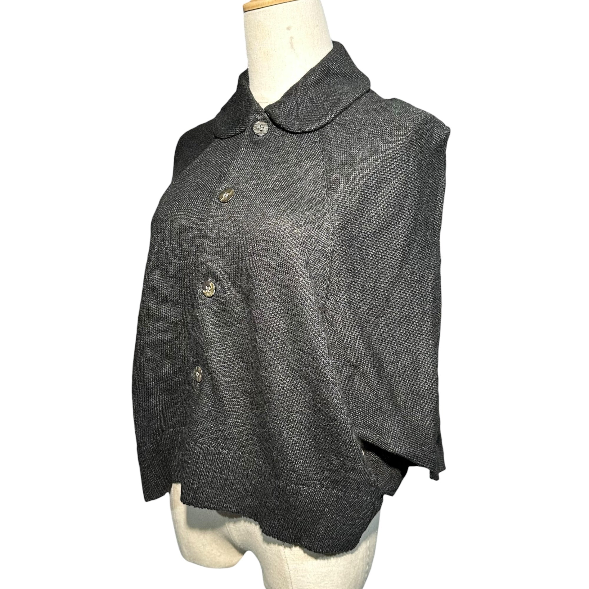 tricot COMME des GARCONS(トリココムデギャルソン) 99SS Round-Neck Linen Sleeveless Knit Shirt Blouse 丸襟 リネン ノースリーブ ニット シャツ ブラウス TN-020070 表記無(M程度) ブラック