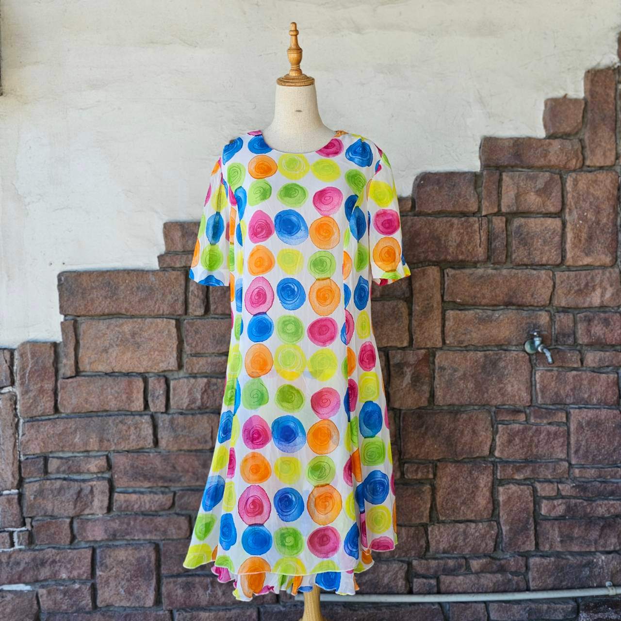 GIVENCHY(ジバンシィ) Uzu_90's~ multi-dot short sleeve dress マルチドット半袖ワンピース 44(Lサイズ程度) ミックス