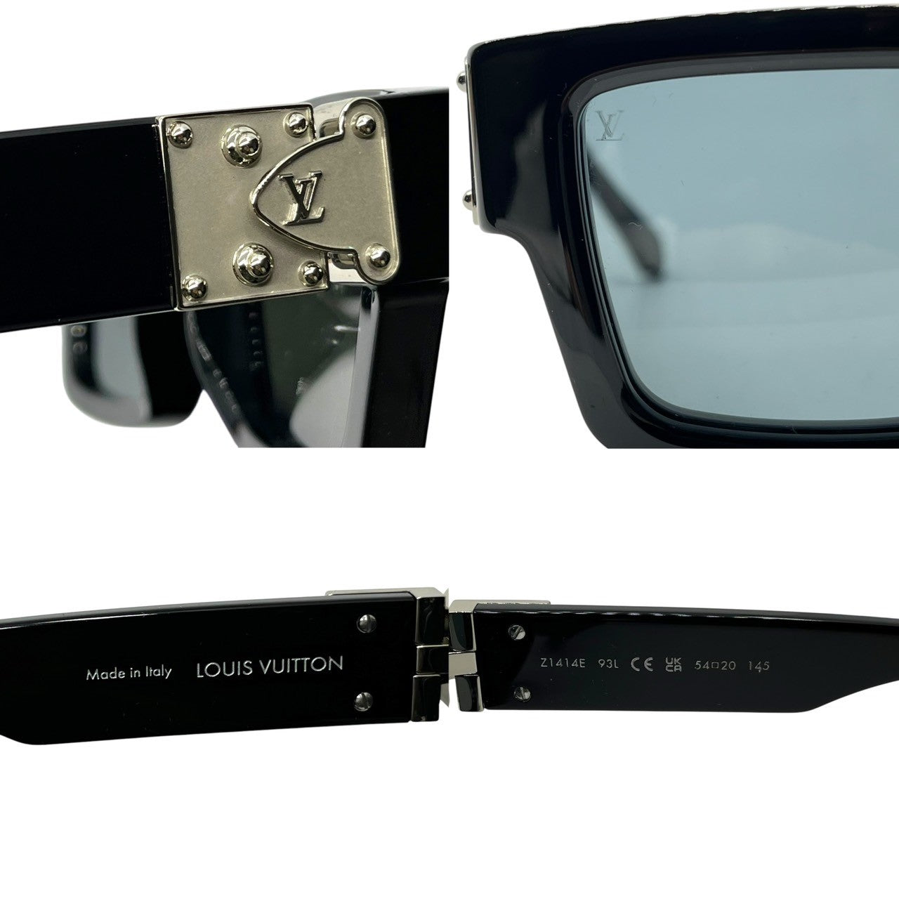 LOUIS VUITTON(ルイヴィトン) 2021 LV match side logo square sunglasses LVマッチ サイドロゴ スクエア サングラス Z1414E 93L 54□20 ブラック ケース付属