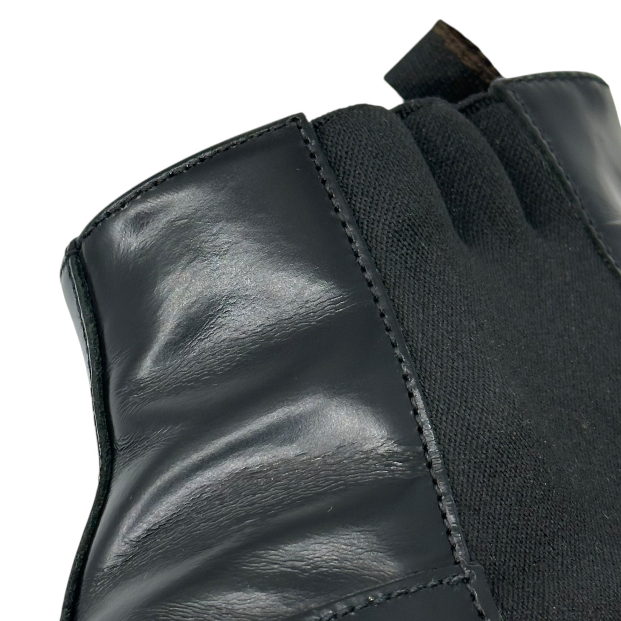 PRADA(プラダ) High-Shine Leather Square Toe Side-Gore Boots ハイ