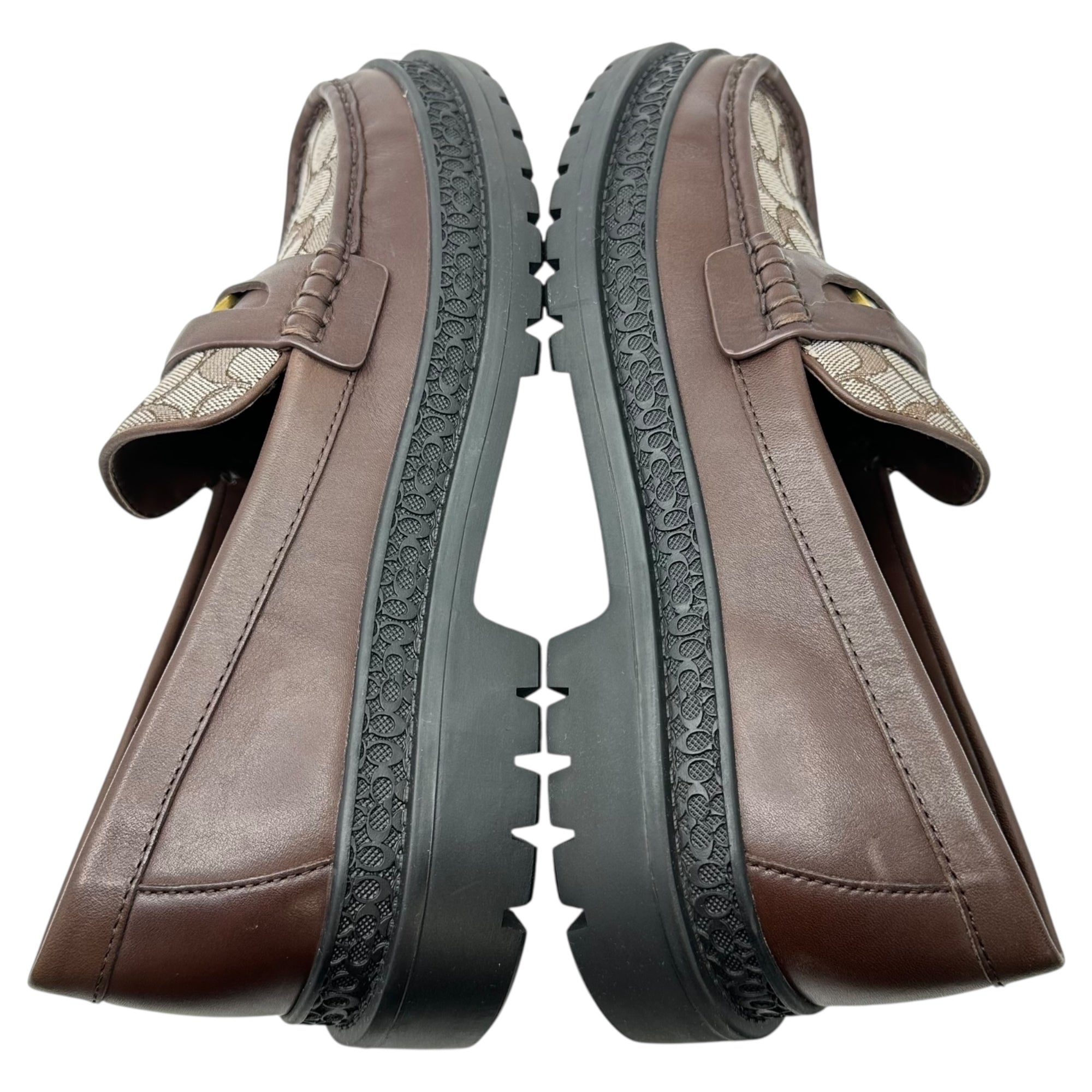 COACH(コーチ) 23AW Signature Coin Loafer - Jacquard シグネチャー コイン ローファー - ジャカード CC833 8.5(26.5cm程度) ブラウン 革靴 レザー シューズ 箱付