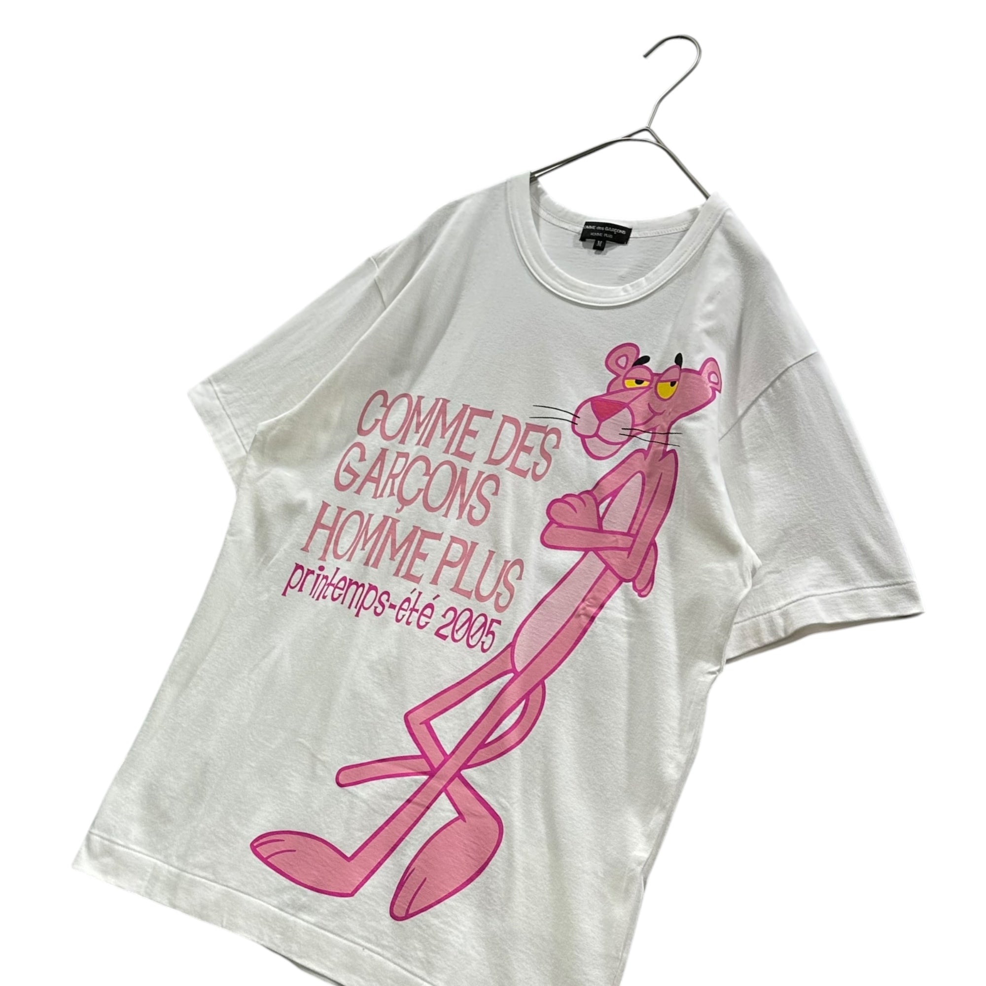 COMME des GARCONS HOMME PLUS(コムデギャルソンオムプリュス) 2005SS ”PINK PANTHER” T-Shirt ピンクパンサー Tシャツ PO-T037 M ホワイト×ピンク AD2004
