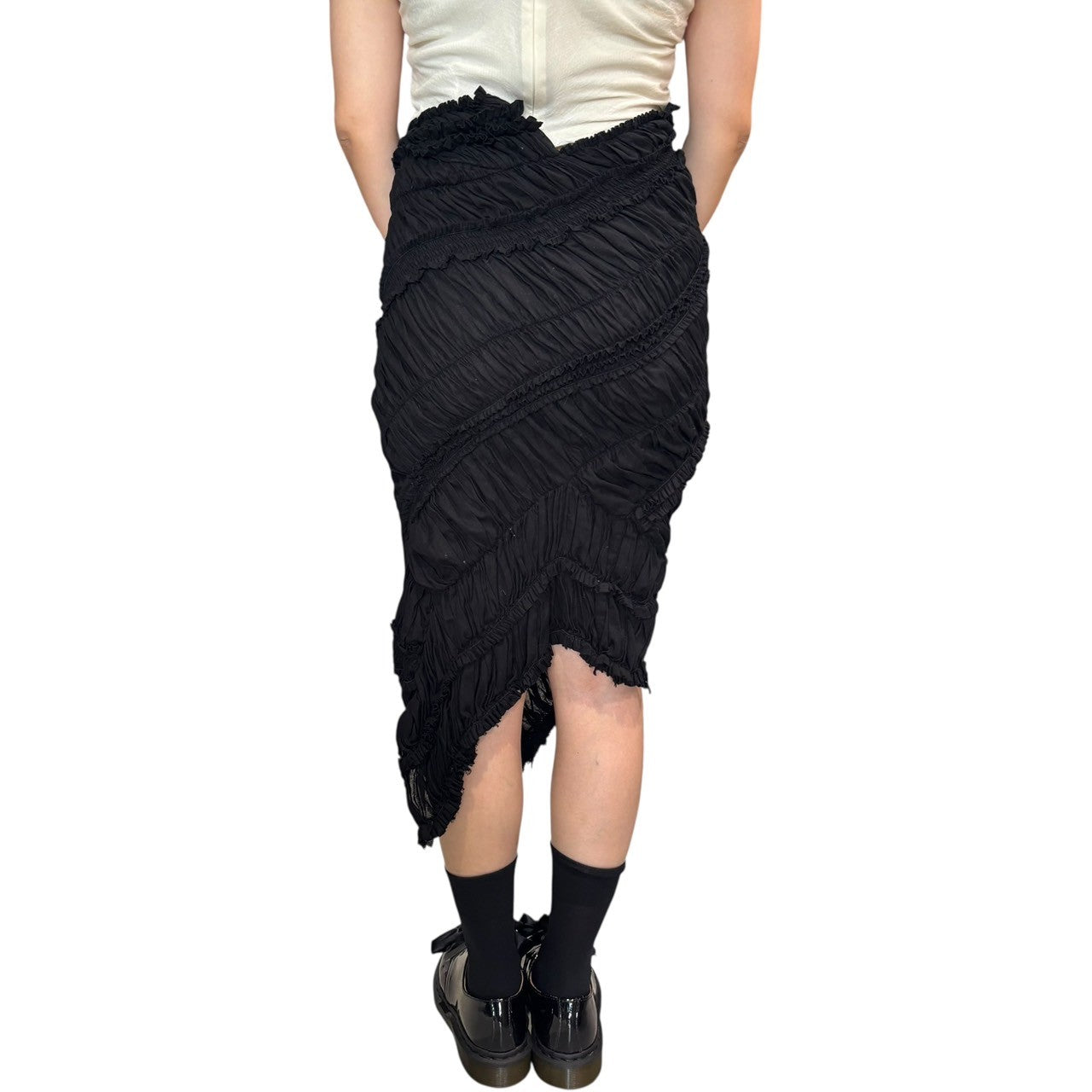 TAO COMME des GARCONS(タオコムデギャルソン) 11SS All Gather Design Tight Skirt オール ギャザー デザイン タイト スカート 3G-S018 XS ブラック AD2010