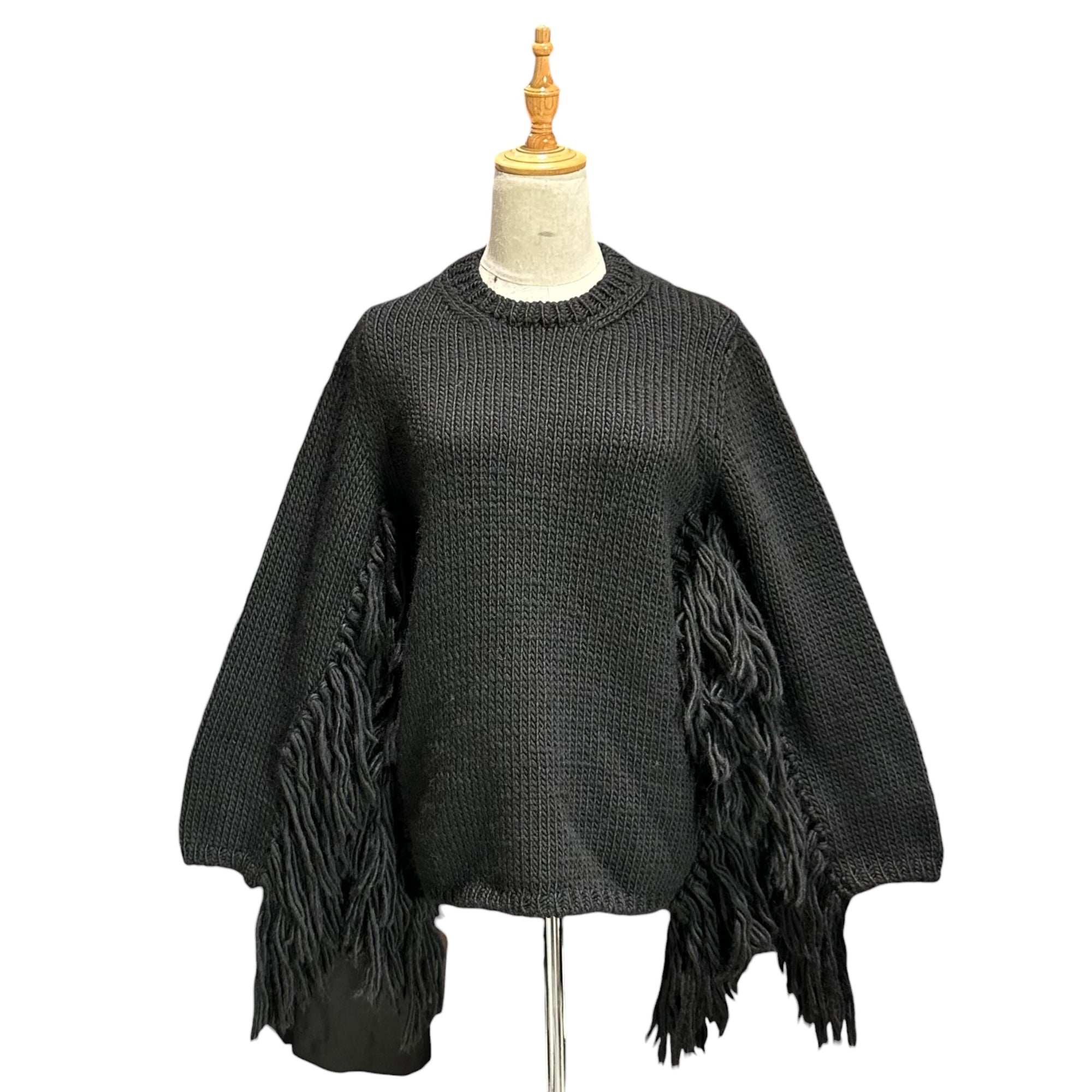 COMME des GARCONS(コムデギャルソン) 25AW Fringed Crewneck Knitwear フリンジ クルーネック ニット GP-N015 XS ブラック AD2025
