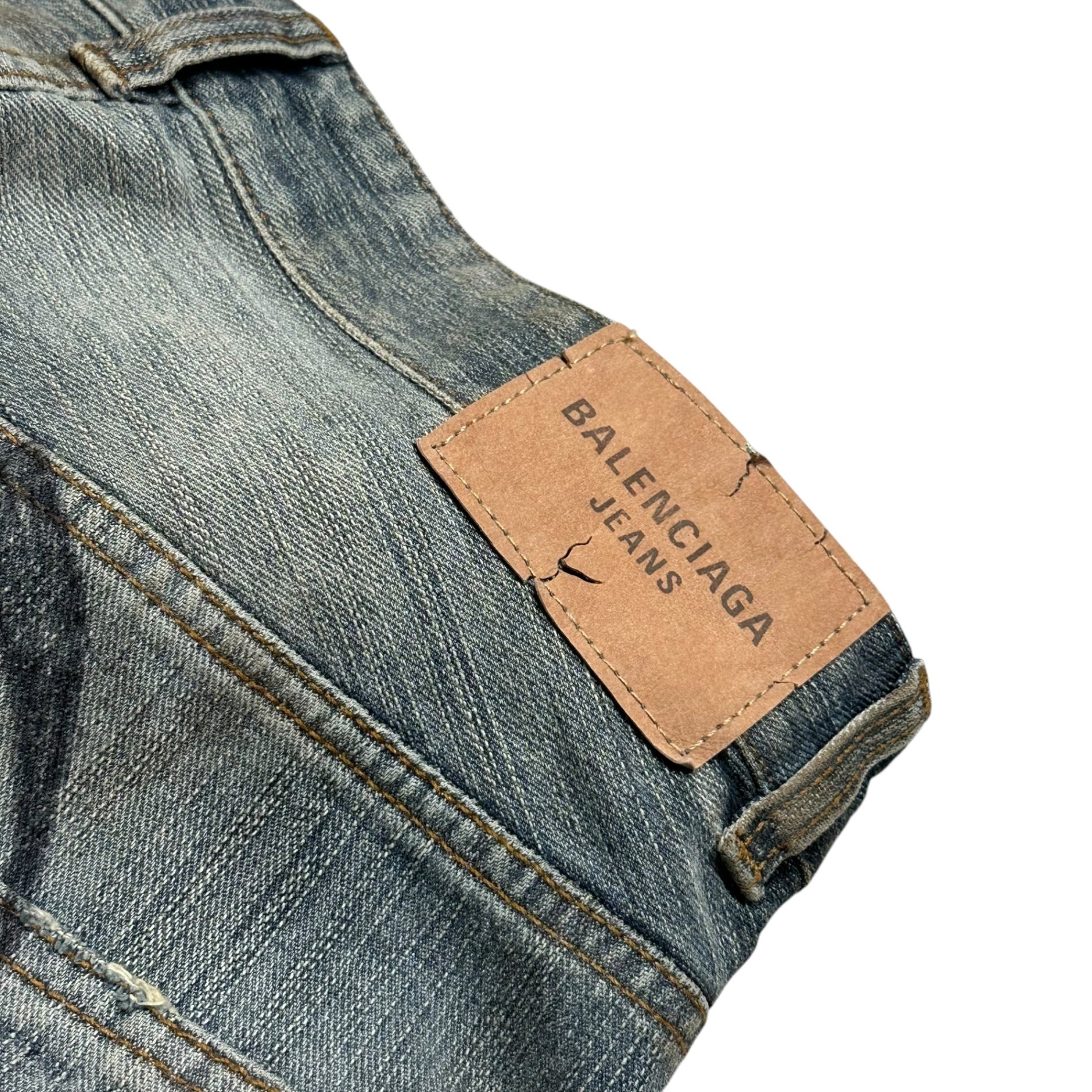 BALENCIAGA(バレンシアガ) 24AW Y2K Stretched Knee Baggy Jeans ストレッチド ニー バギー ジーンズ 809360 XS インディゴ ワイド デニム パンツ トライバル