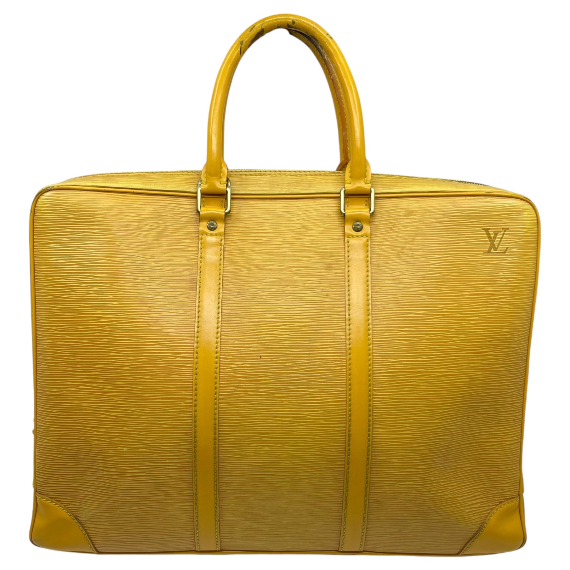 LOUIS VUITTON(ルイヴィトン)  Porte de Cumin Voyage ポルト ドキュマン ヴォワヤージュ エピ M54476 イエロー ネームタグ付き ブリーフケース ハンドバッグ ビジネス