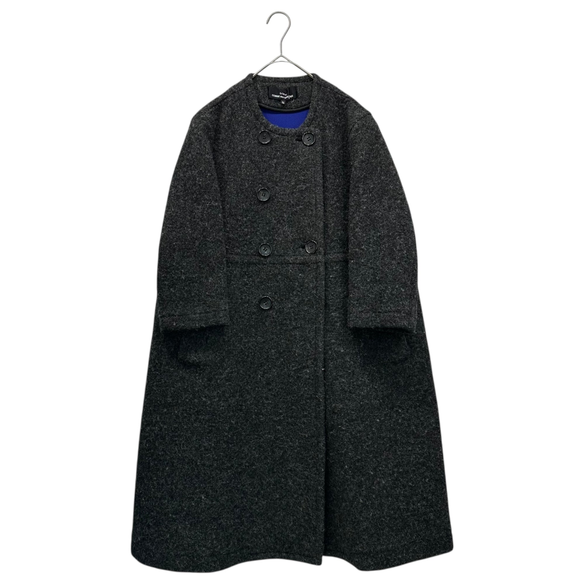 tricot COMME des GARCONS(トリココムデギャルソン) 14AW Brushed Wool Collarless Coat 起毛 ウール ノーカラー コート TN-C011 M グレー AD2014