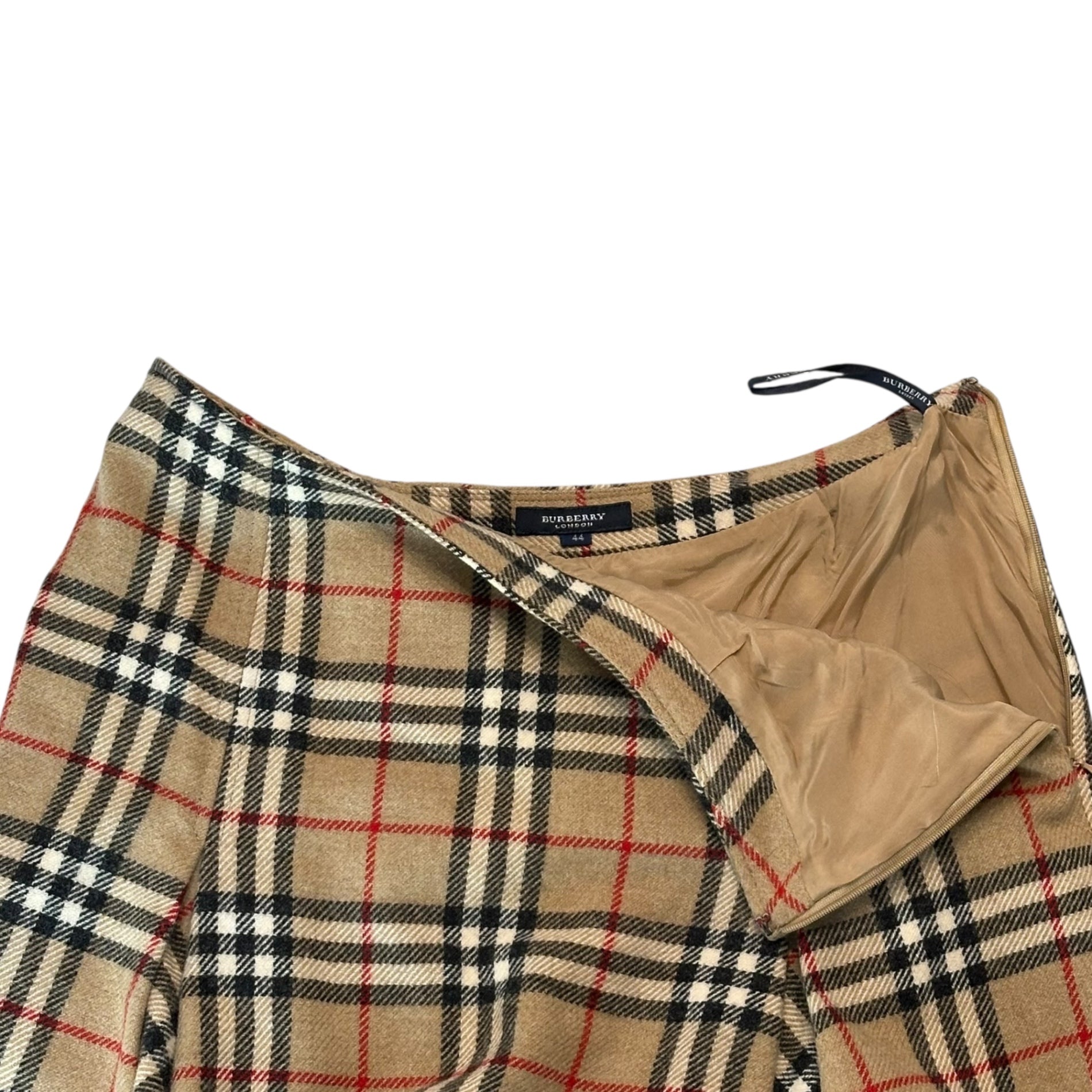 BURBERRY LONDON(バーバリーロンドン) Nova Check Wool Flare Skirt ノバチェック ウール フレア スカート FX187-065-50 44 ベージュ ひざ丈