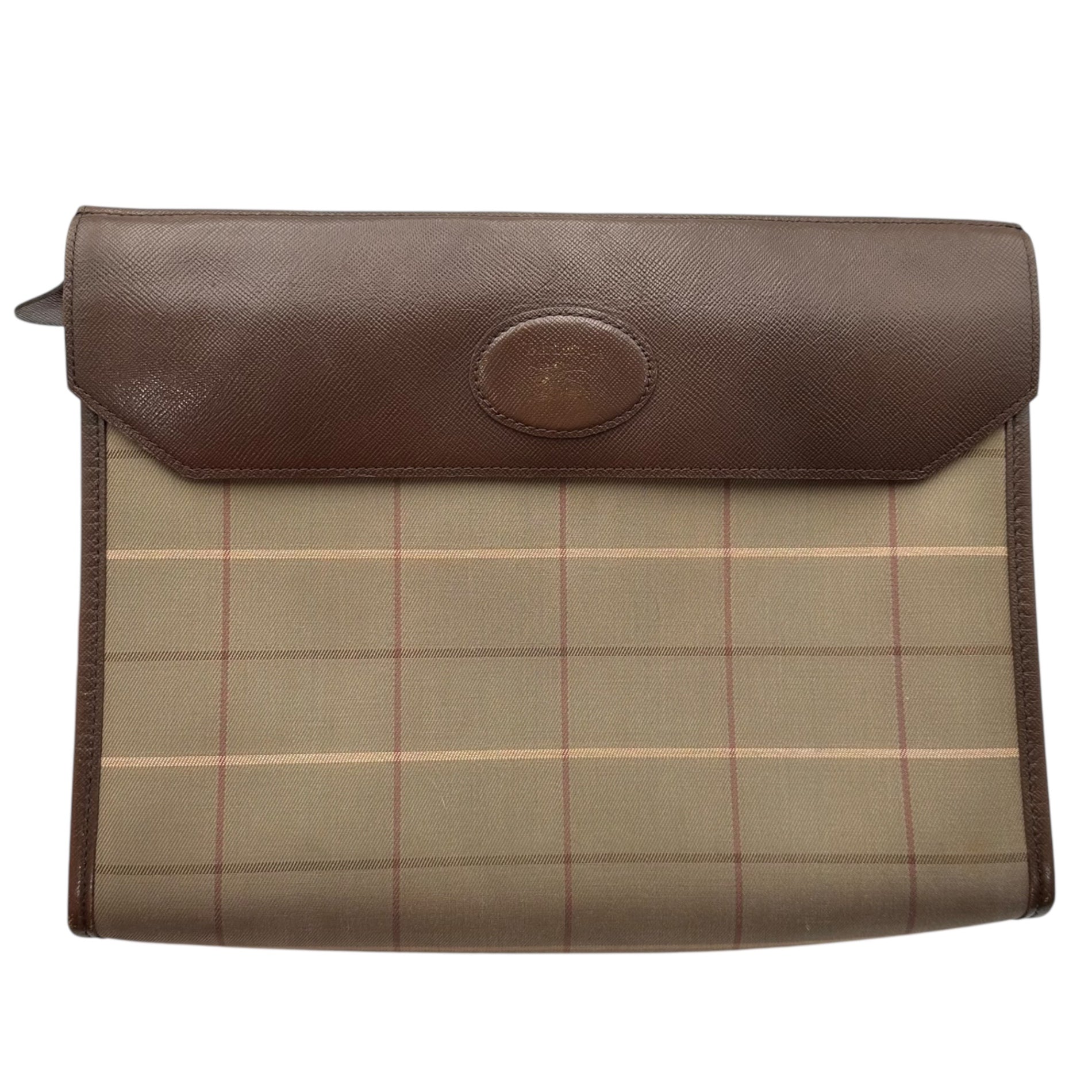 Burberry's(バーバリーズ) Vintage Check Leather Canvas Clutch Bag