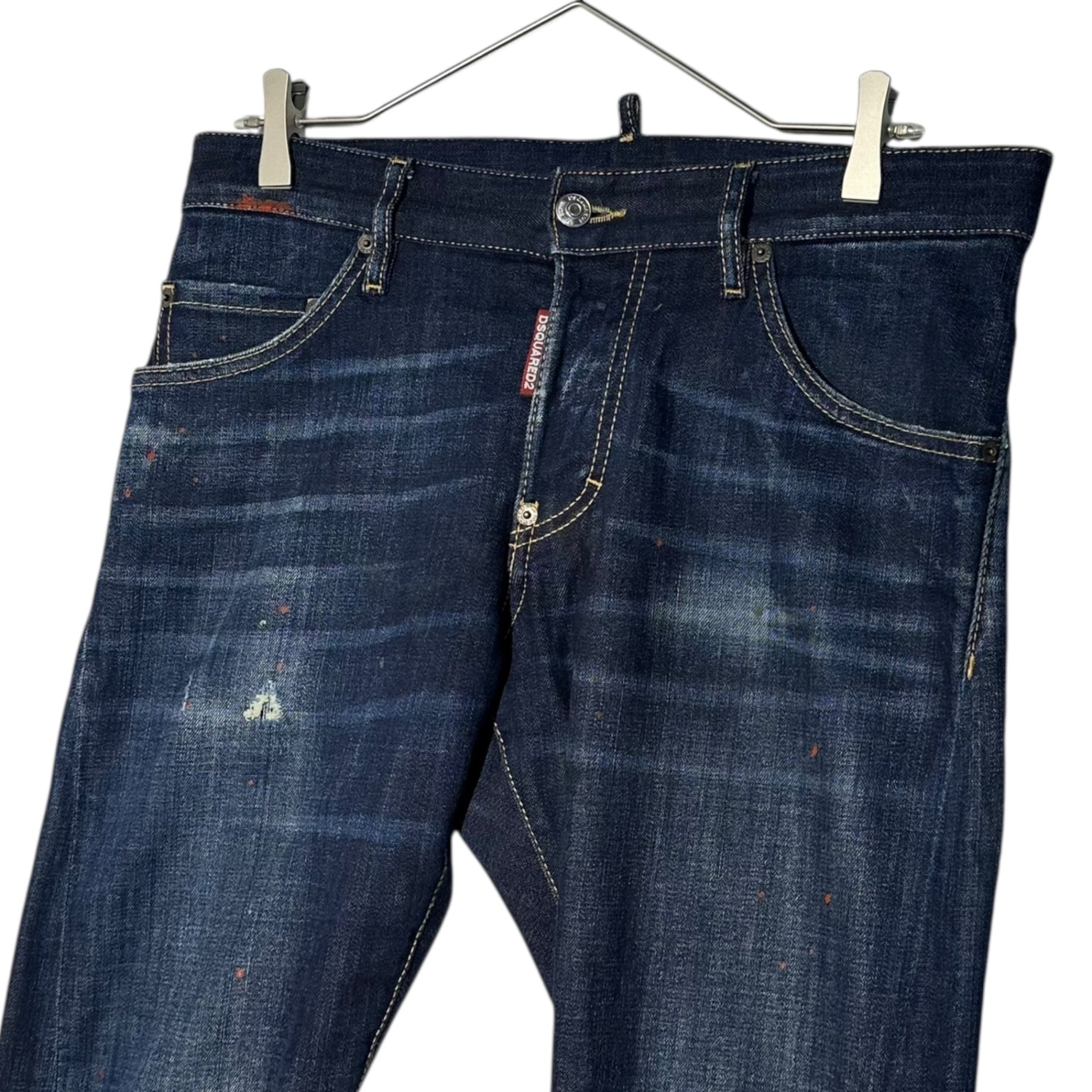 DSQUARED2(ディースクエアード) SEXY TWIST JEAN セクシー ツイスト ジーンズ デニム パンツ S74LB0821 46(S程度) インディゴ×イエロー