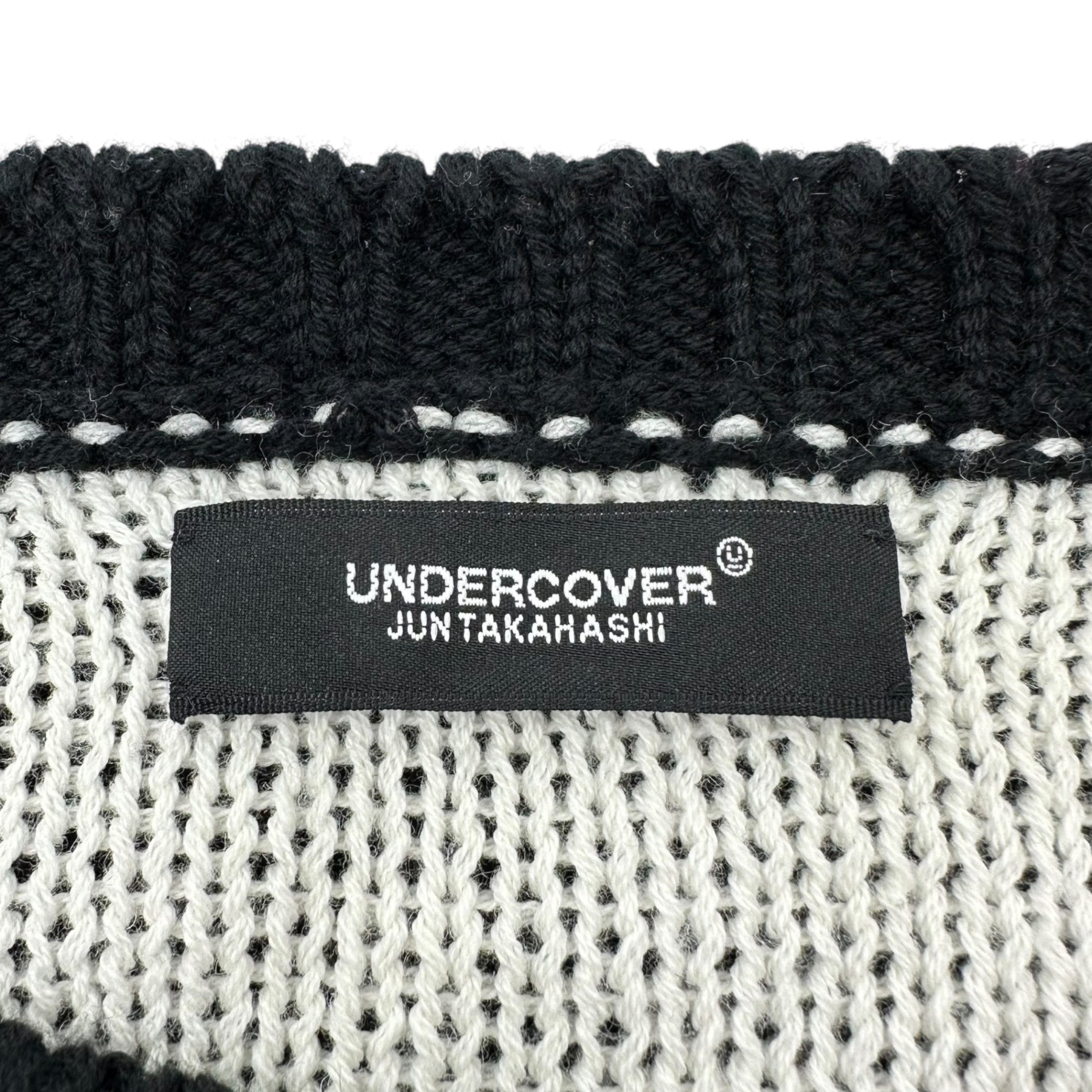 UNDERCOVER(アンダーカバー) 19SS VLADS スマイリー グラフィック ニット UCW4903 2 BLACK×ホワイト セーター 厚手 コットン ウール