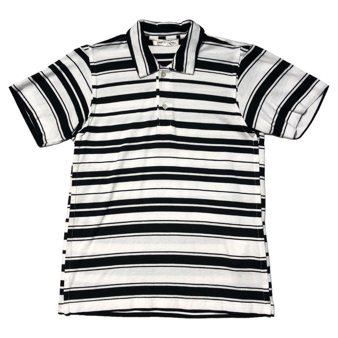 COMME des GARCONS(コムデギャルソン) 03SS  border polo shirt ボーダー ポロシャツ GI-T049 表記無し(S程度) ホワイト×ブラック AD2002