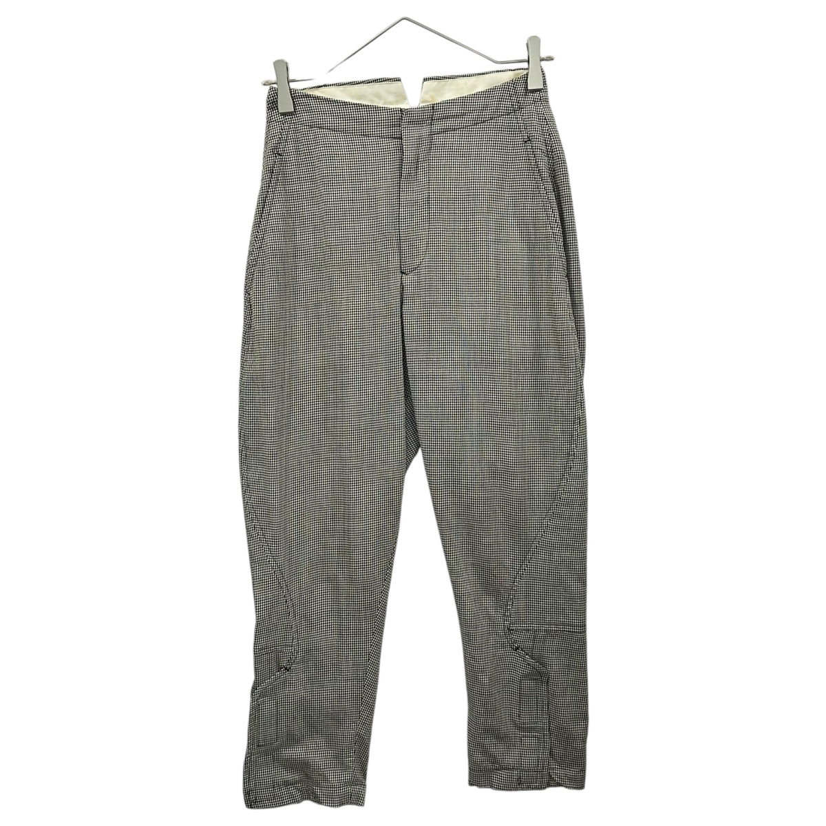 robe de chambre COMME des GARCONS(ローブドシャンブルコムデギャルソン) 1999SS Checkered trousers with Velcro cuffs 裾マジックテープ チェック スラックス パンツ RP10019S S ブラック×アイボリー AD1998 90s アーカイブ