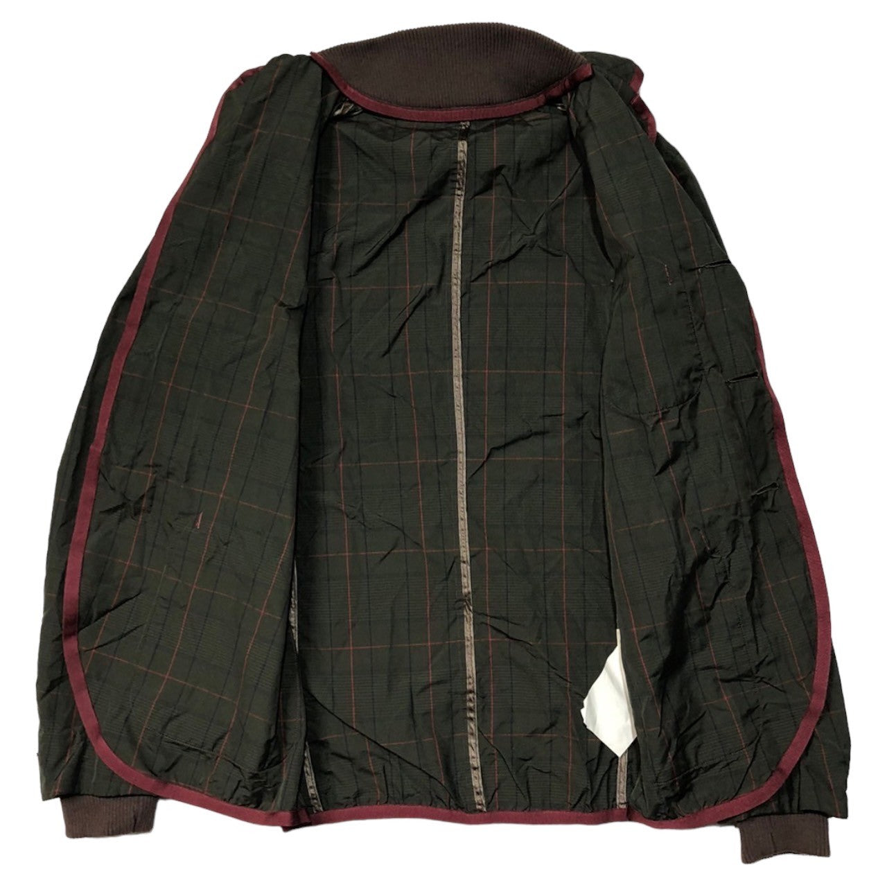 sacai(サカイ) 12SS Polyester silk piping design jacket ポリエステル シルク パイピング デザイン ジャケット 12-00232M SIZE 1(S) カーキ×ワインレッド