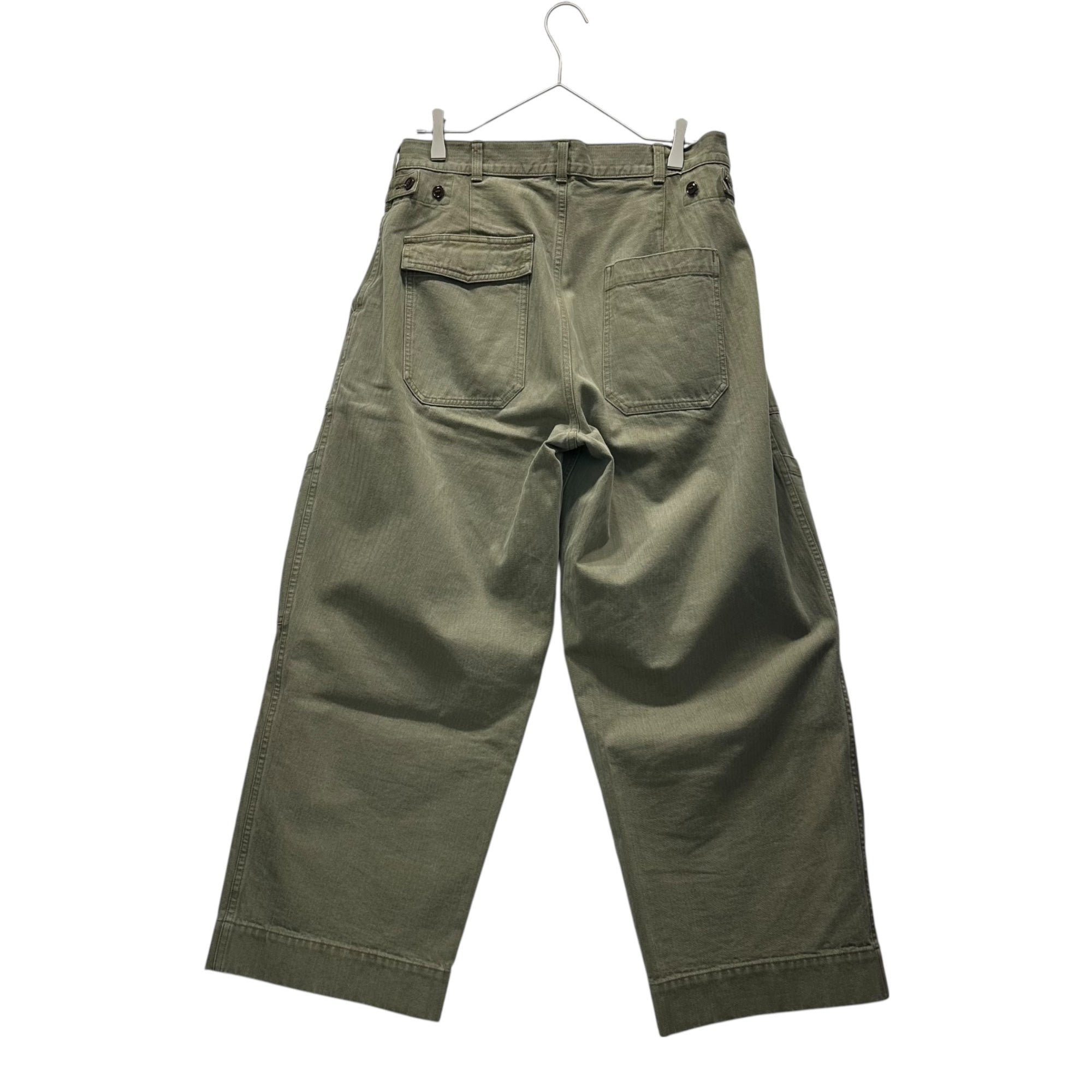 A.PRESSE(アプレッセ) 21AW USAF Hemmed Bottoms Pants ヘリンボーン カーゴ パンツ 21AAP-04-03M 1 カーキ ワイド ストレート ミリタリー