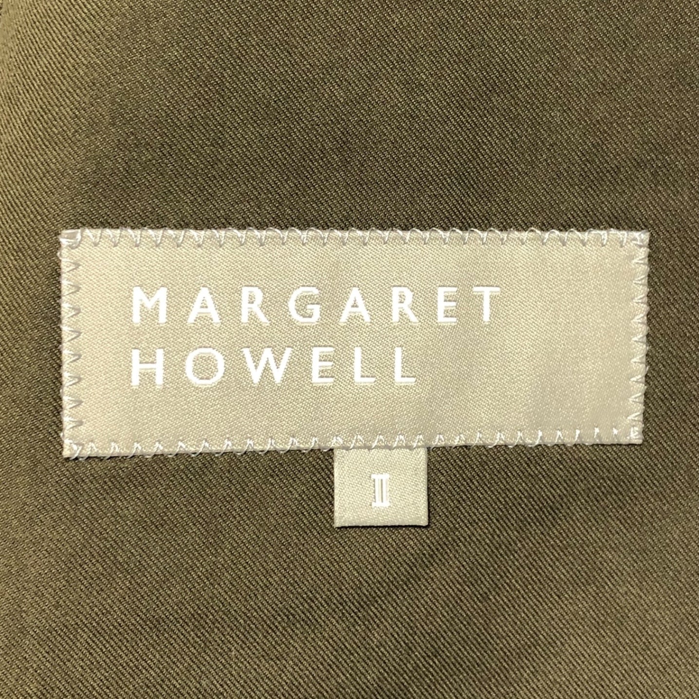 MARGARET HOWELL(マーガレットハウエル) 20SS MATT COTTON TWILL テーラード ジャケット 578-0120603 II(M程度) カーキ