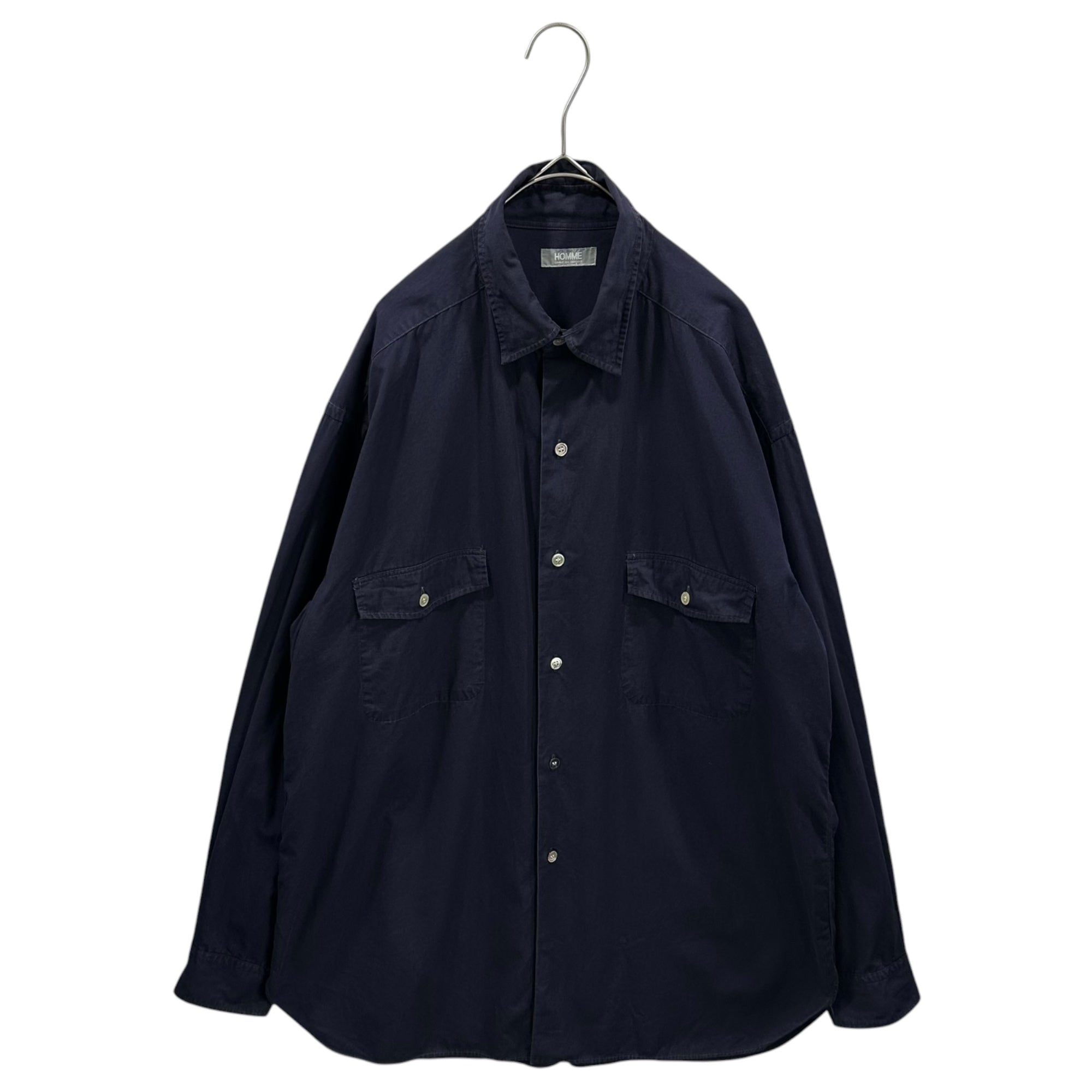 COMME des GARCONS HOMME(コムデギャルソンオム) 1978～1983's Vintage Flap-Pocket L/S Shirt ヴィンテージ フラップ ポケット 長袖 シャツ HB-110240 FREE ネイビー AD表記無 デカオム