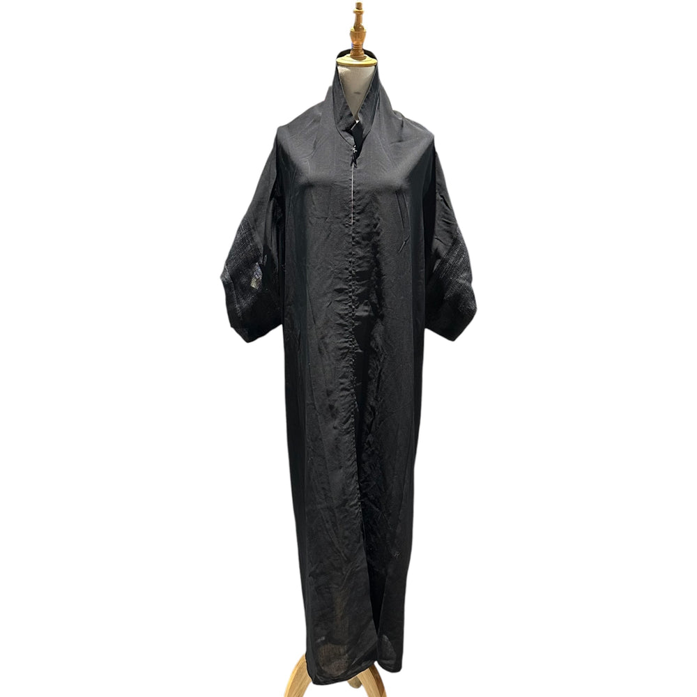 YOHJI YAMAMOTO(ヨウジヤマモト) Vintage Linen-Sleeve Zip-Up Dress ヴィンテージ リネン スリーブ ジップ アップ ワンピース FB-D78-101 S ブラック