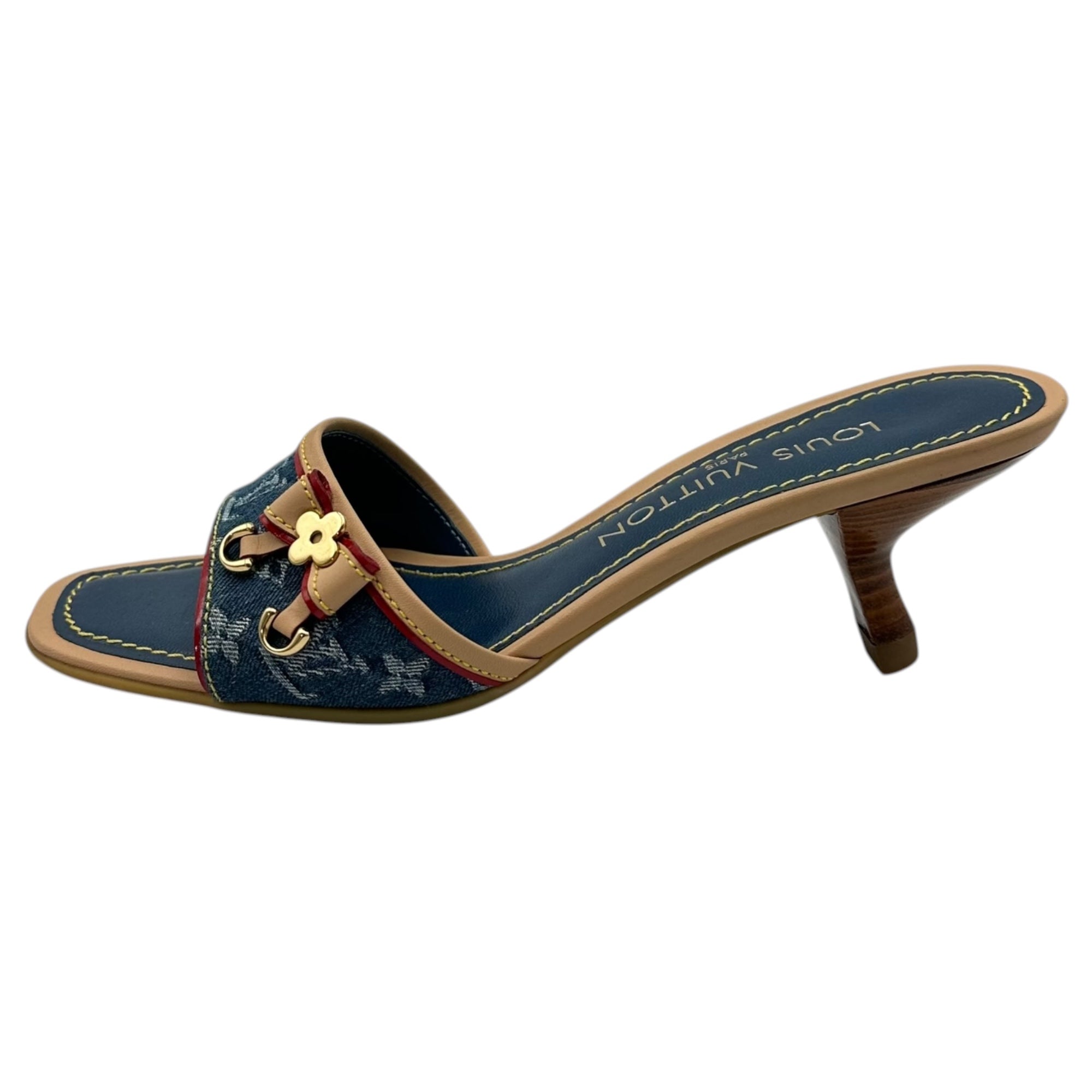 LOUIS VUITTON(ルイヴィトン) Monogram Denim Ribbon Mules モノグラム