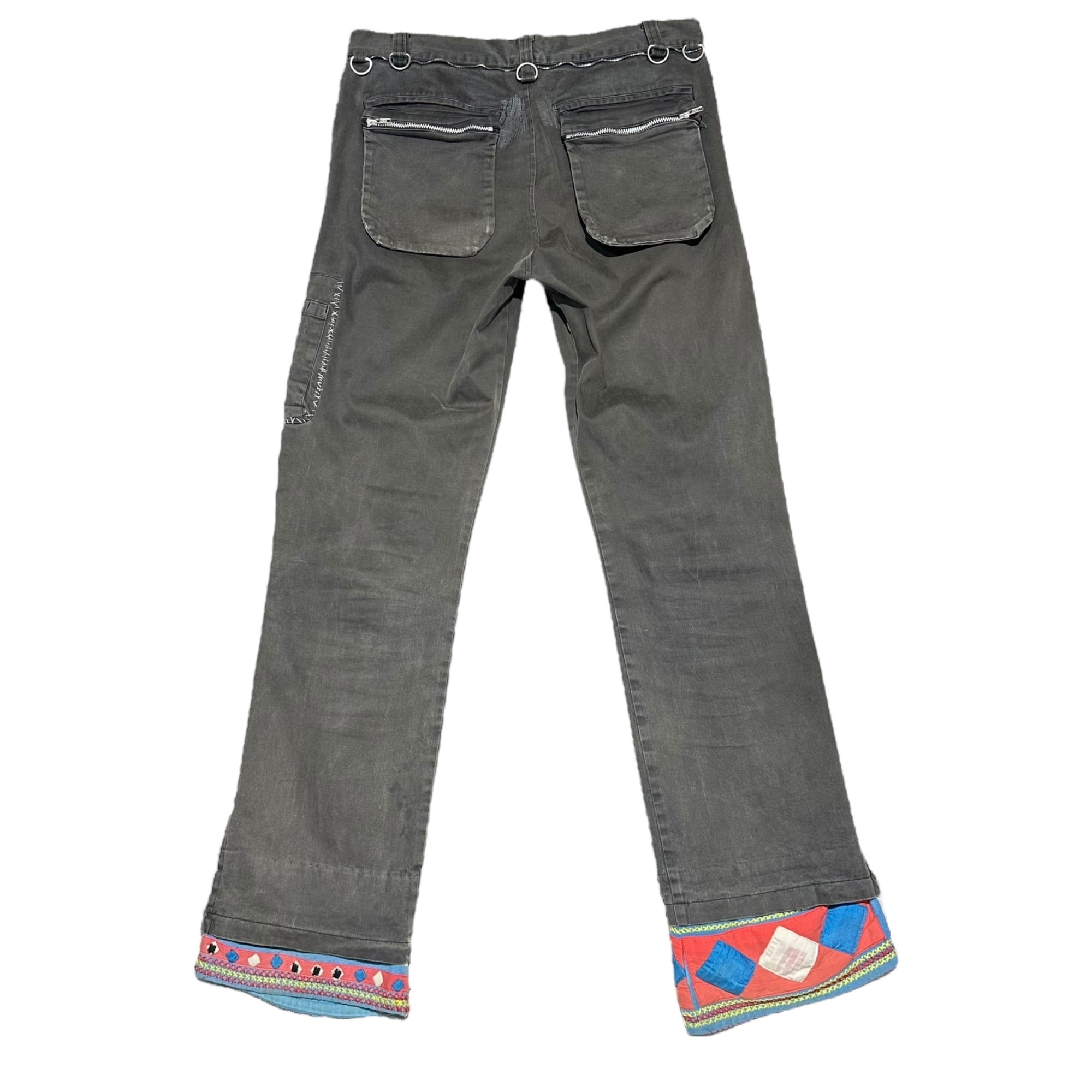 UNDERCOVERISM(アンダーカバイズム) SCAB Period Crust Damaged Cargo Gimmick Pockets Straight Pants SCAB期 クラスト ダメージ加工 カーゴ ギミックポケット ストレート パンツ  M259 M ブラック×レッド×ブルー
