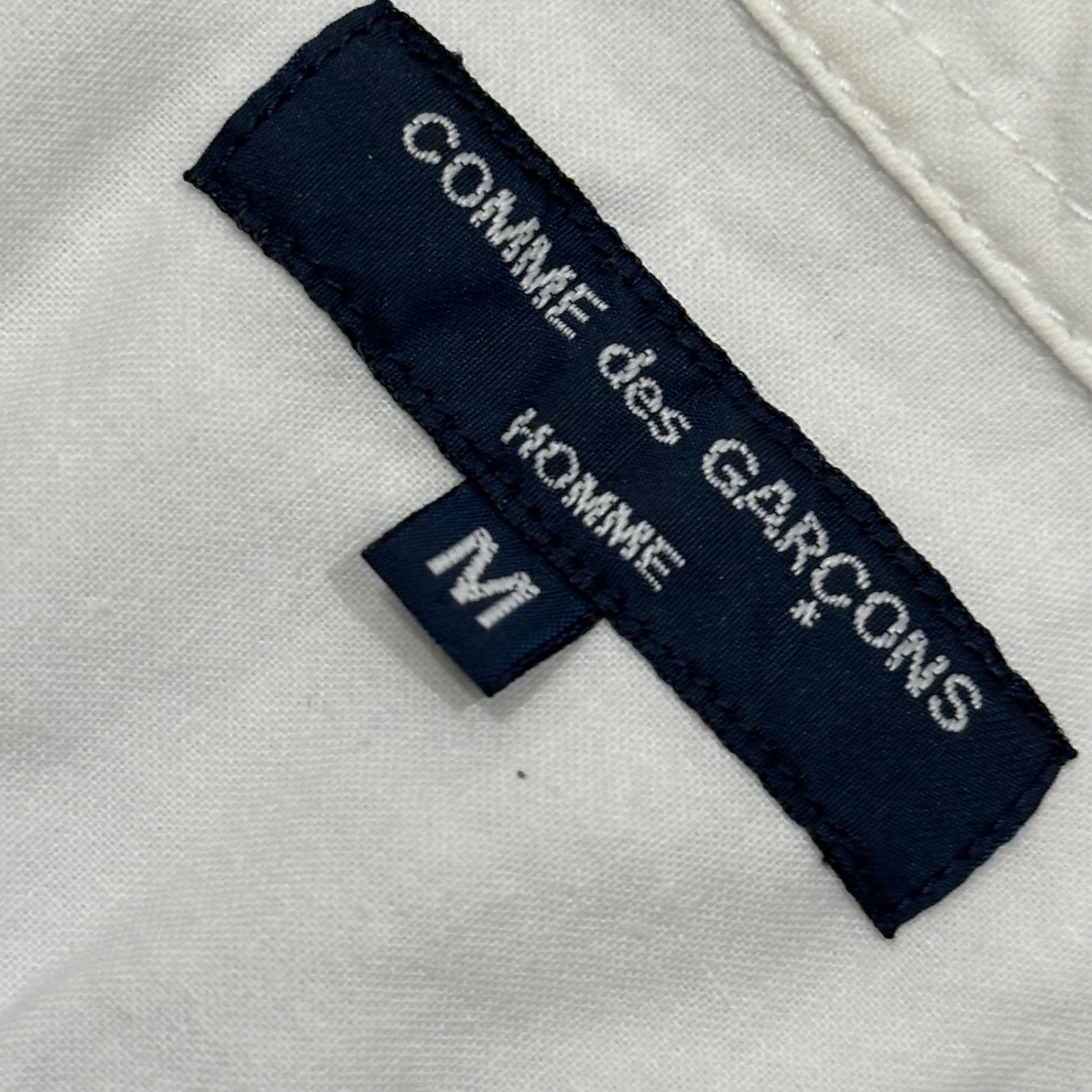 COMME des GARCONS HOMME(コムデギャルソンオム) Check Pattern Cleric Shirt チェック 切替 クレリック 半袖 シャツ M ホワイト×マルチカラー 品質表示タグ印字消え