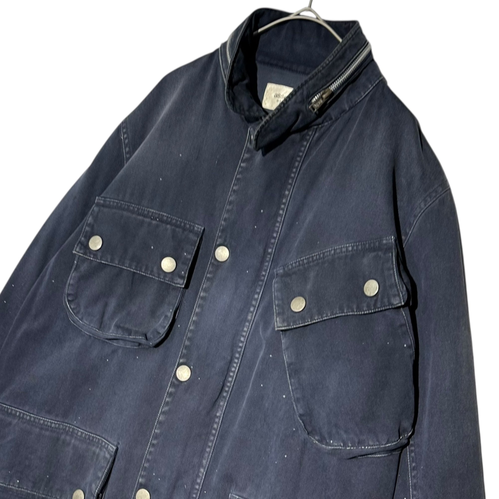 assemble a.k.a AFFA(アッセンブルエーケーエーエーエフエフエー) Vintage-Washed Military-Inspired Cotton Jacket ヴィンテージ加工 ミリタリー インスパイア コットン ジャケット AFK4202 L ネイビー