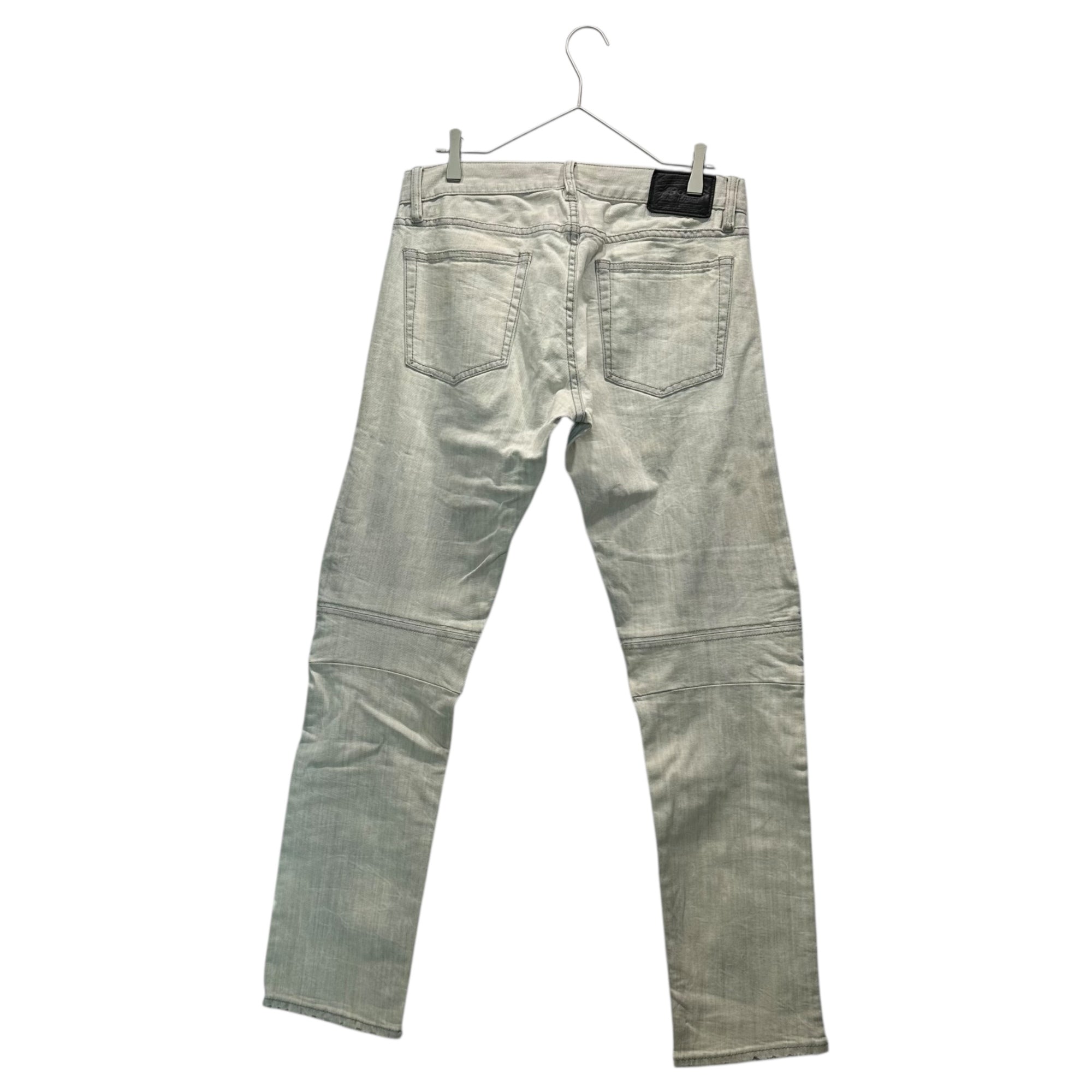 POLO RALPH LAUREN(ポロラルフローレン) Distressed Stretch Biker Denim Pants ダメージ加工 ストレッチ バイカー デニム パンツ 32 ライトグレー スキニー