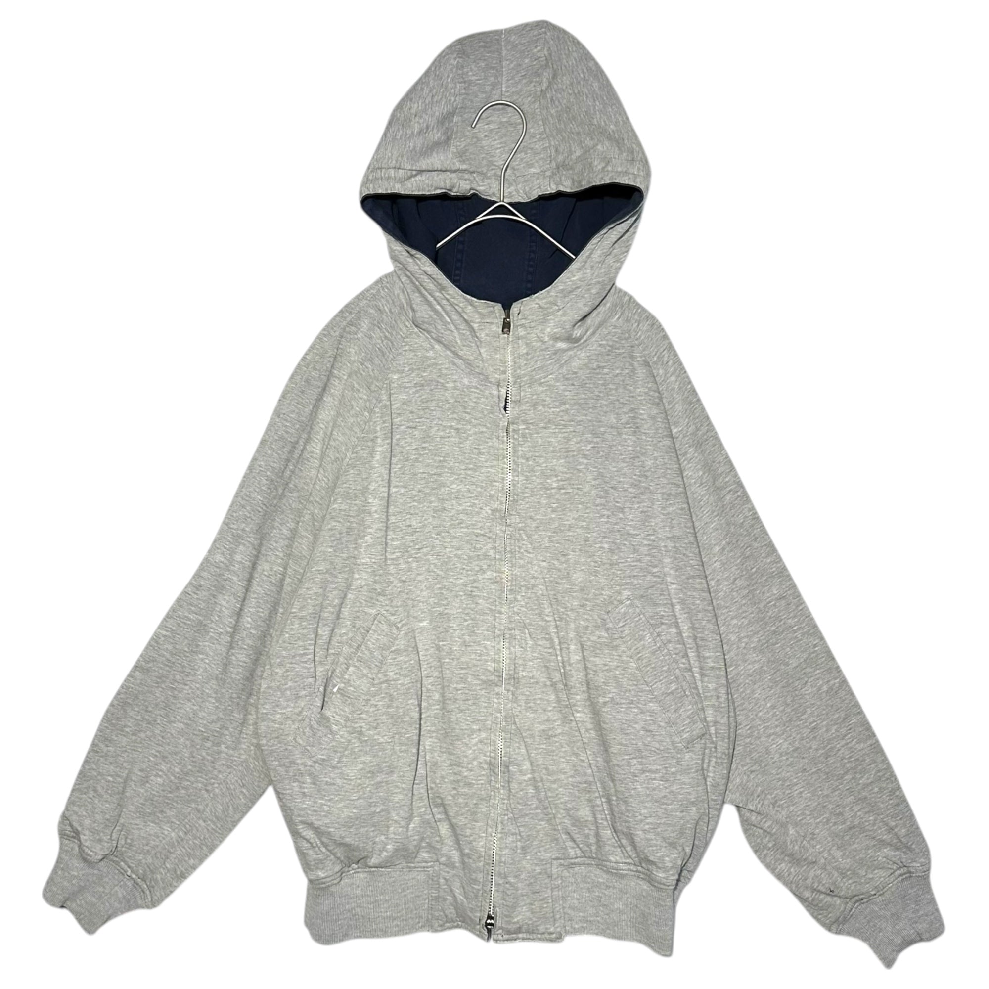 i.s. ISSEY MIYAKE(アイエス イッセイミヤケ) 90's logo reversible hooded blouson 90年代 ロゴ リバーシブル フーデッド ブルゾン IS31-FC007 M(XS~S程度) グレー×ネイビー