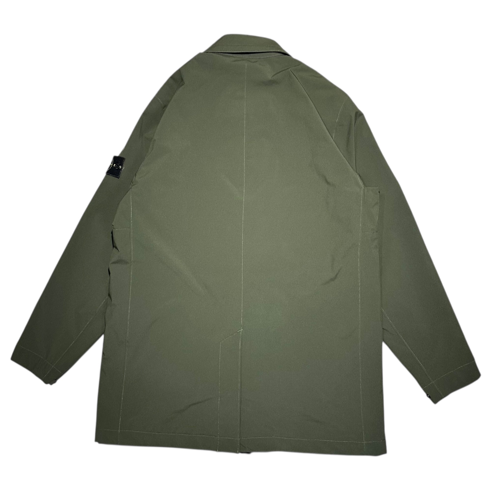 STONE ISLAND(ストーンアイランド) Technical Fabric Snap Button Zip-Up Half Coat テクニカルファブリック スナップボタン ジップアップ ハーフ コート 731541727 XL カーキ