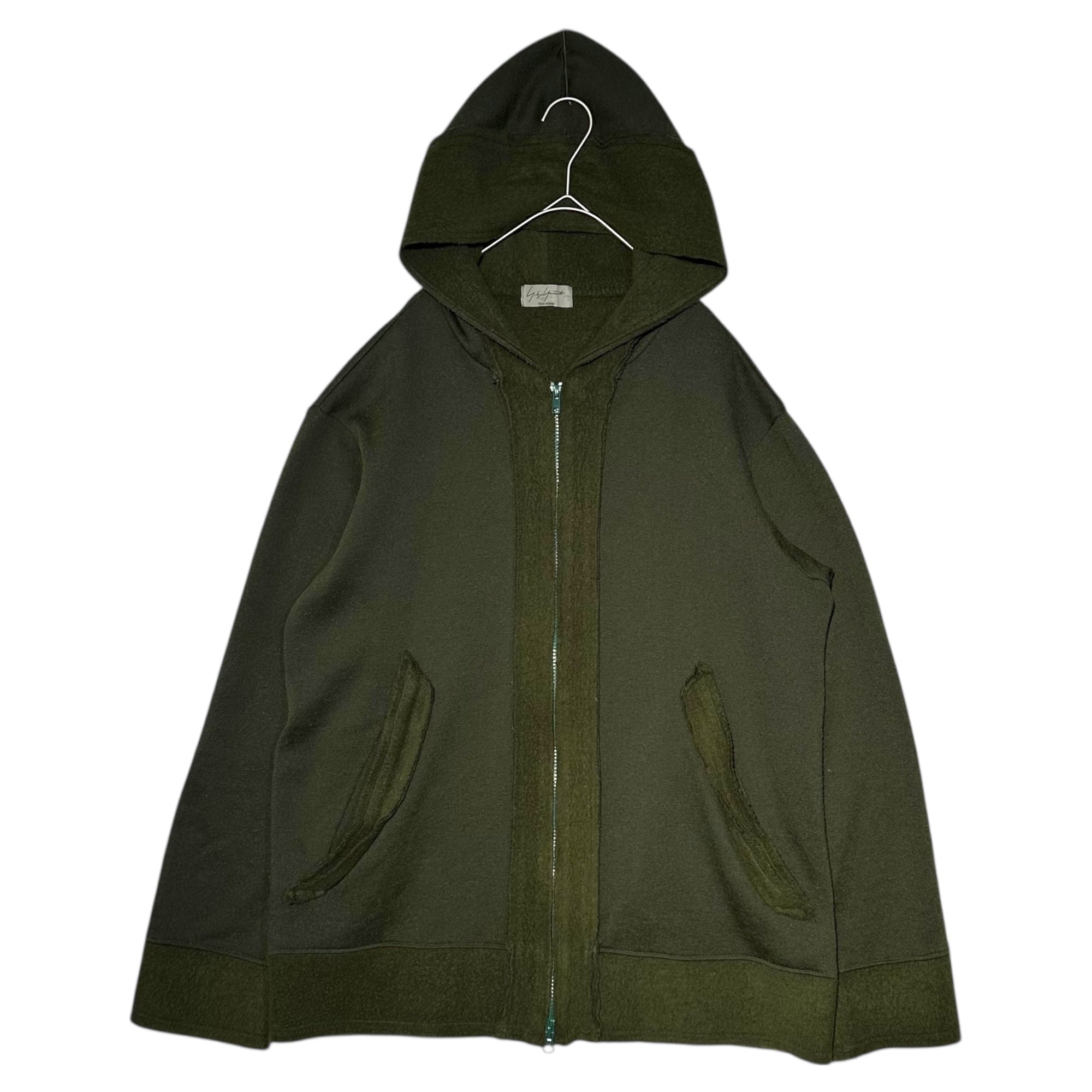 YOHJI YAMAMOTO POUR HOMME(ヨウジヤマモトプールオム) 15AW Inside Out Wool Zip Hoodie インサイドアウト ウール ジップ パーカー HY-T79-971 3 オリーブ