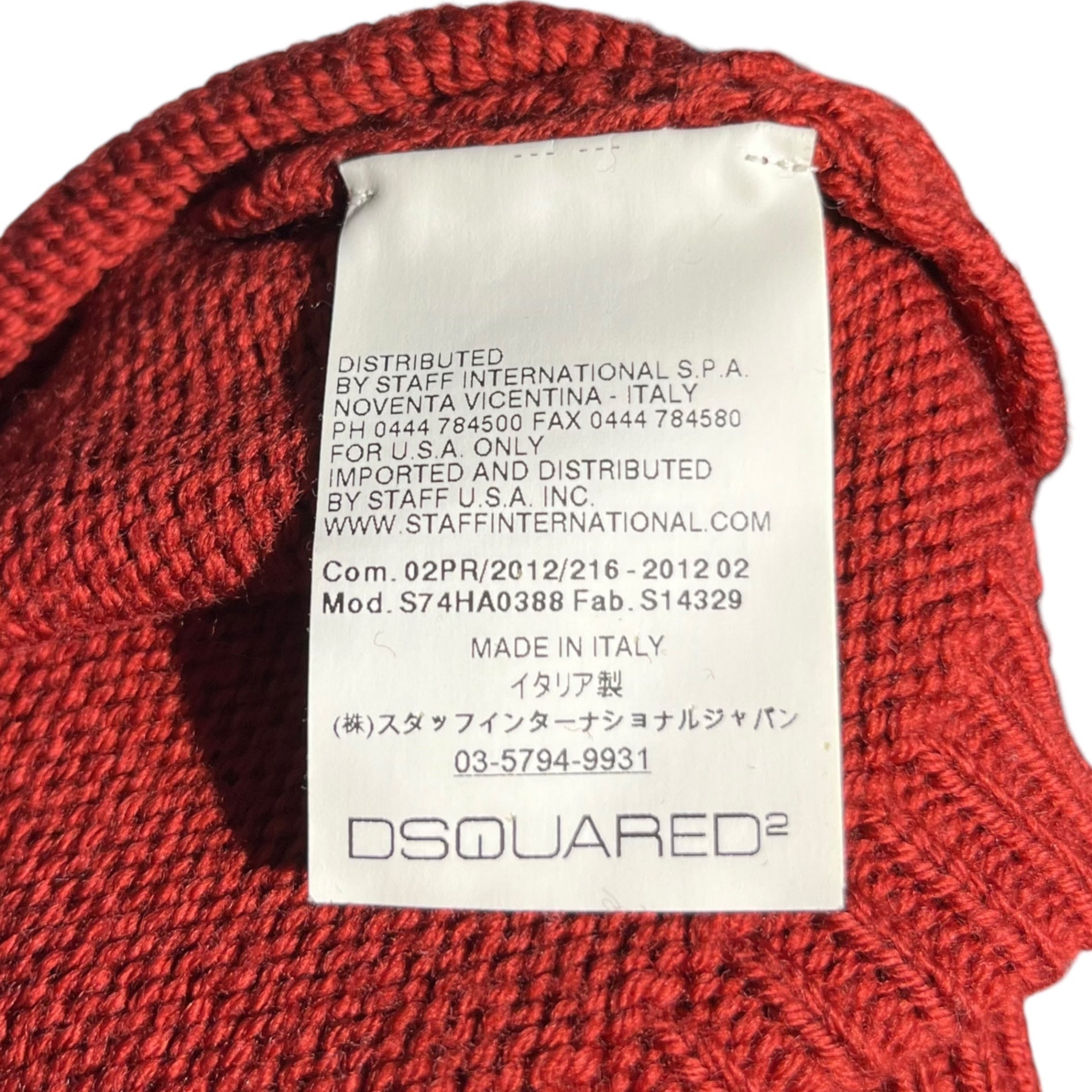 DSQUARED2(ディースクエアード) double pocket turtle neck knit ダブル ポケット タートルネック ニット  S74HA0388 M レッド