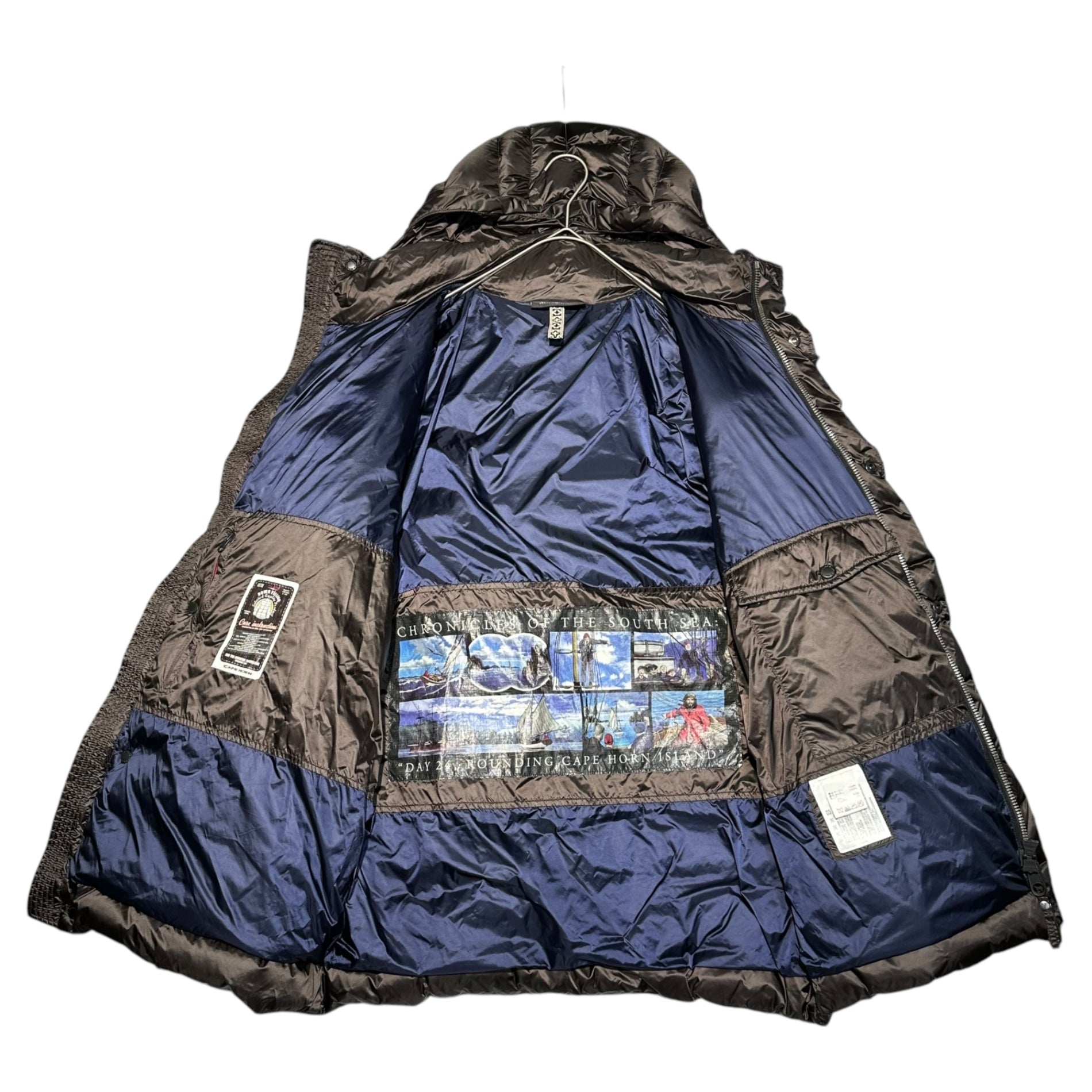 CAPE HORN(ケープホーン) nylon hooded down jacket ナイロン フーデット ダウン ジャケット 50(L程度) ブラウン