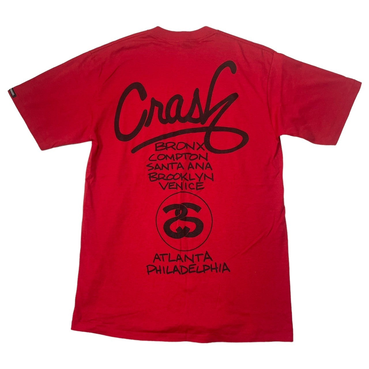 STUSSY(ステューシー) 90's~00's CUSTOMADE World tour Tシャツ ワールドツアー 紺タグ SIZE M レッド  90～00年代 OLD STUSSY