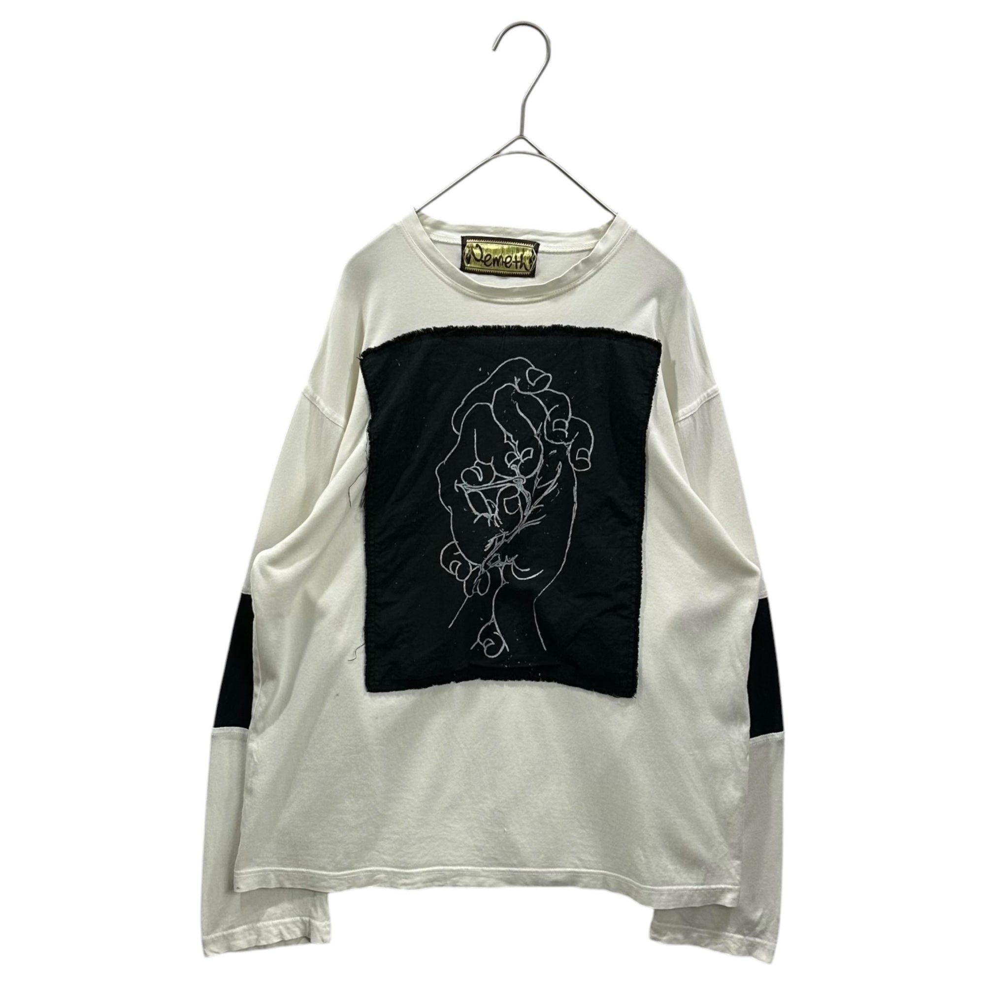 Nemeth(ネメス) Heart Palm Art L/S T-Shirt 心臓 掌 長袖 Tシャツ ロンT NO.108 FREE ホワイト×ブラック