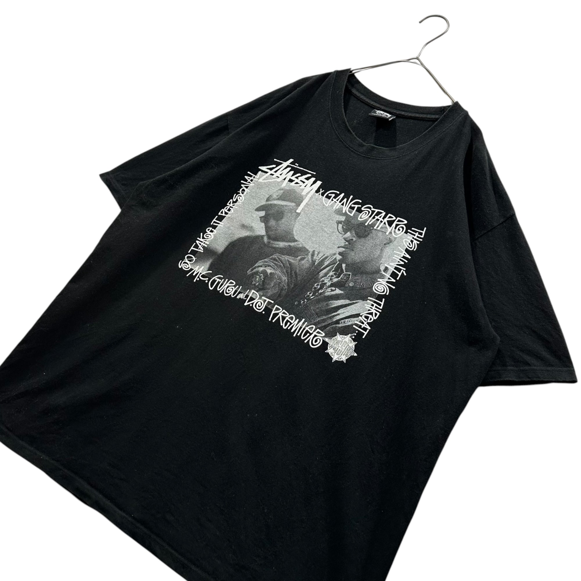 STUSSY(ステューシー) Gang Star Photo Print Tee ギャングスター フォト  プリント Tシャツ XL ブラック×ホワイト