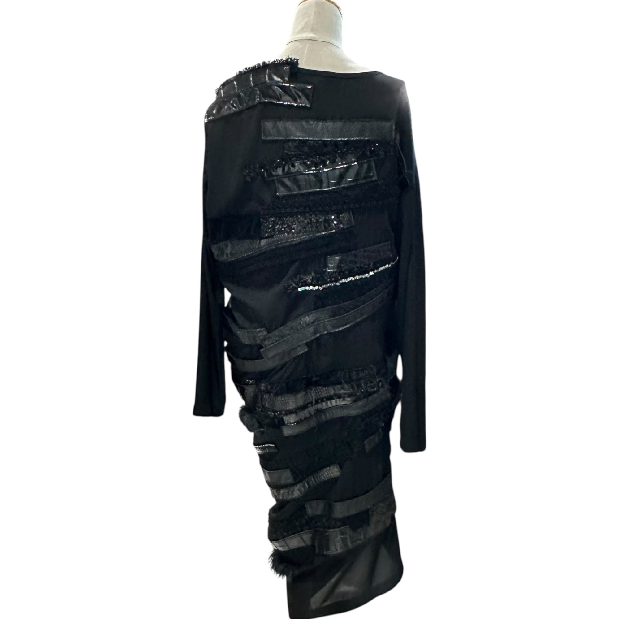 【SALE対象外】JUNYA WATANABE(ジュンヤワタナベ) 24AW Multi-Fabric Transformable Dress マルチ ファブリック 変形 ワンピース JN-B001 S ブラック AD2024