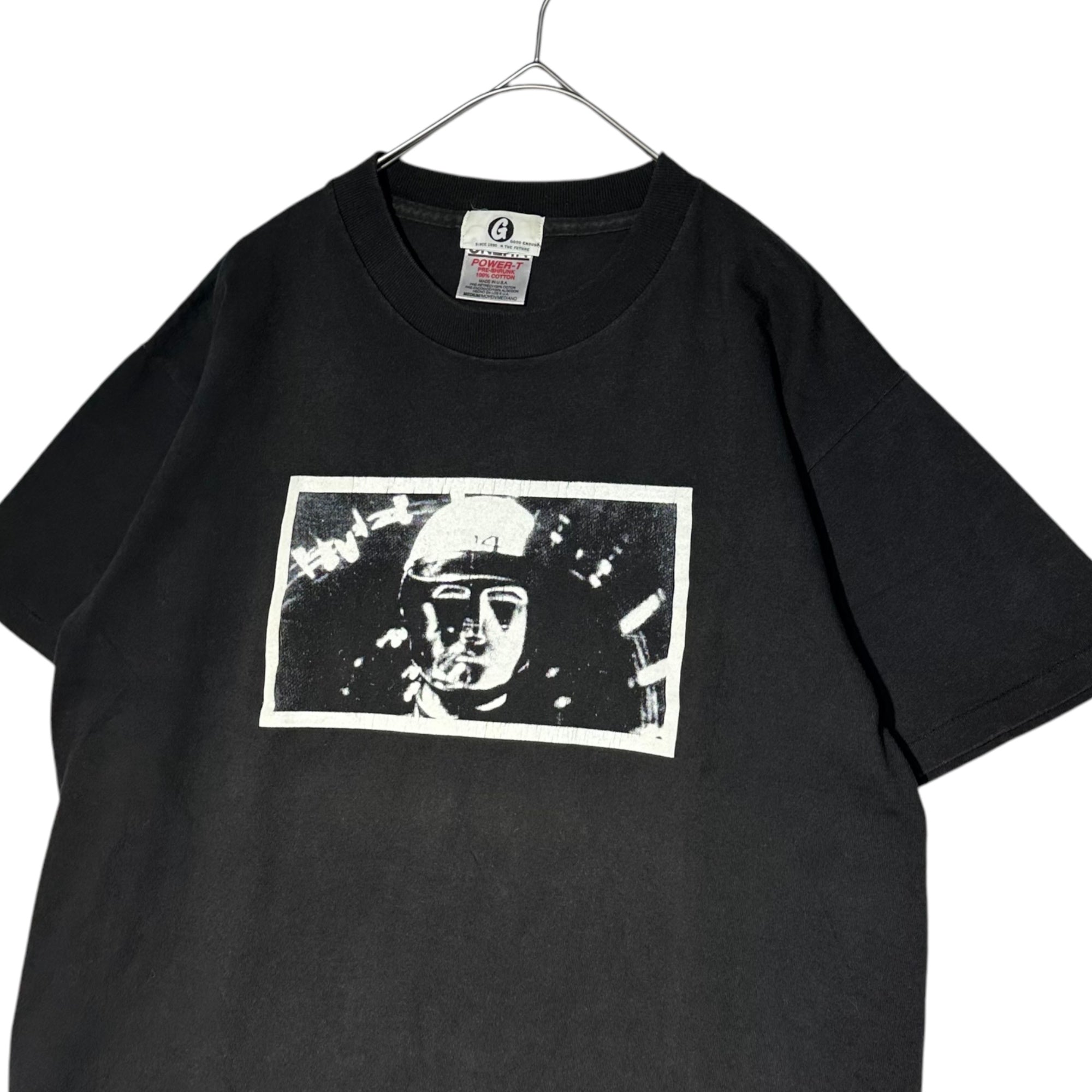 GOODENOUGH(グッドイナフ) 90's Early Front & Back Print Crew Neck T-Shirt 90年代 初期 フロント＆バック プリント クルーネック Tシャツ M ブラック×ホワイト