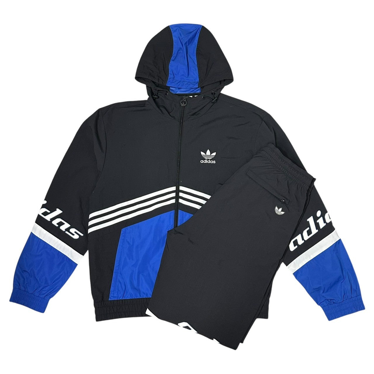 adidas(アディダス)  5-TOOL Wind Jacket Pants Setup 中綿 ナイロン ジャージ セットアップ FS3734 FS3743 M ネイビー×レッド パーカー パンツ スポーツ ウエア 上下