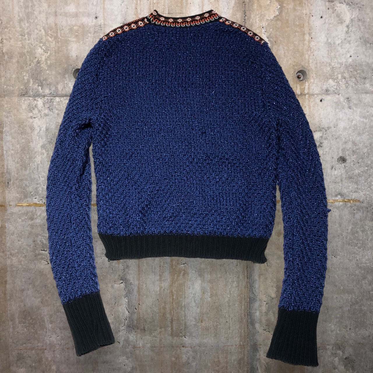 mame kurogouchi(マメクロゴウチ) 19AW LAME TWEED KNIT PULLOVER MM19AW-KN066 1(Sサイズ程度) ブルー