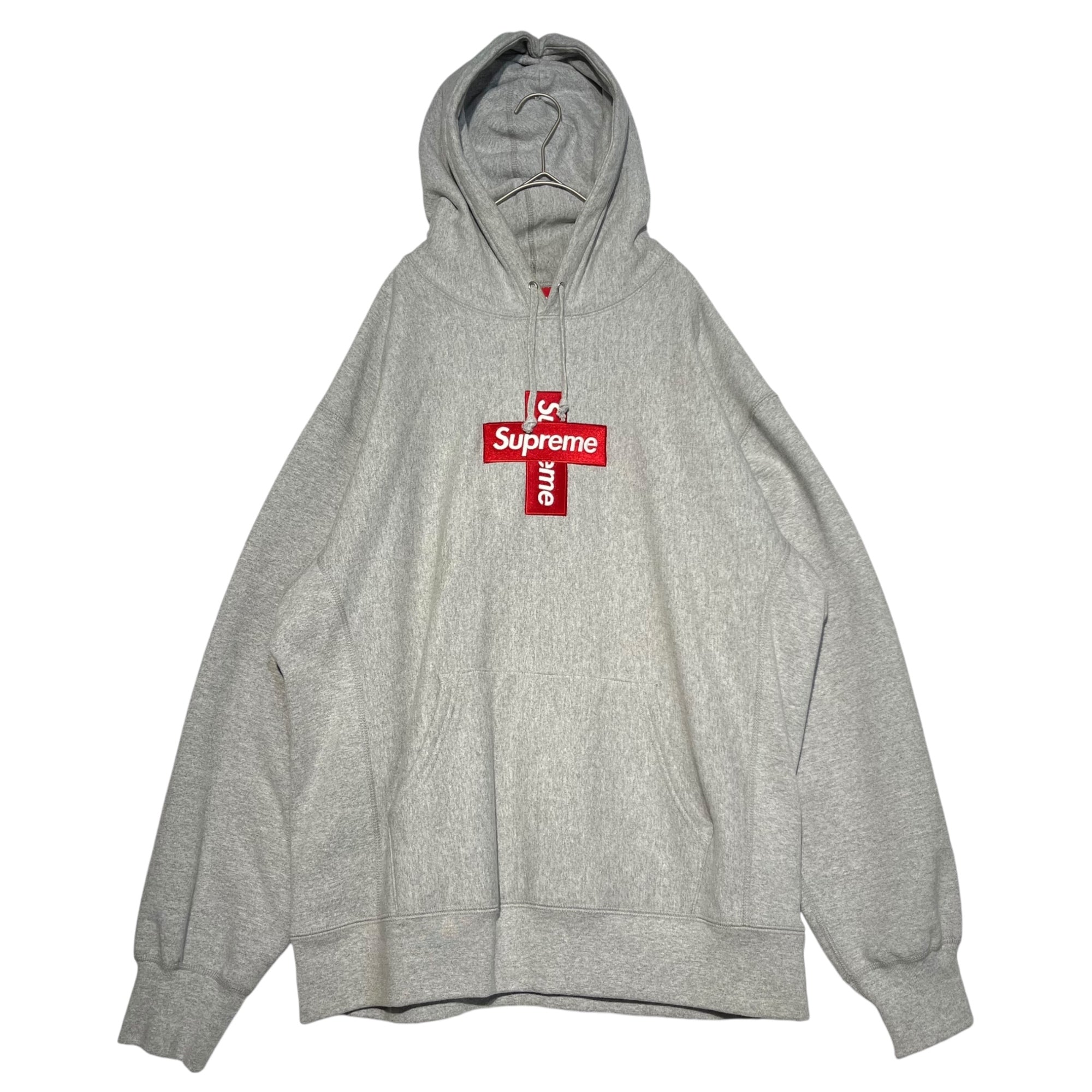 SUPREME(シュプリーム) 20AW Cross box logo hooded sweats クロス ロゴ フーデッド スウェット パーカー  XL グレー×レッド