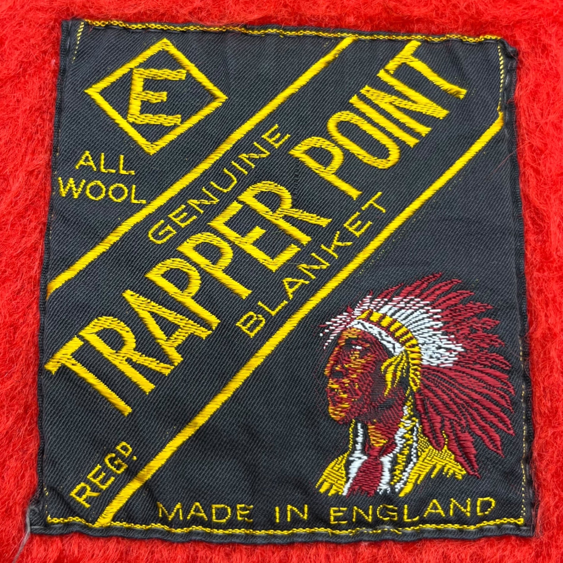 TRAPPER POINT(トラッパーポイント) 40~50's Vintage 3.5point Wool Blanket ヴィンテージ 40年～50年代 ヴィンテージ ウール ブランケット レッド×ブラック