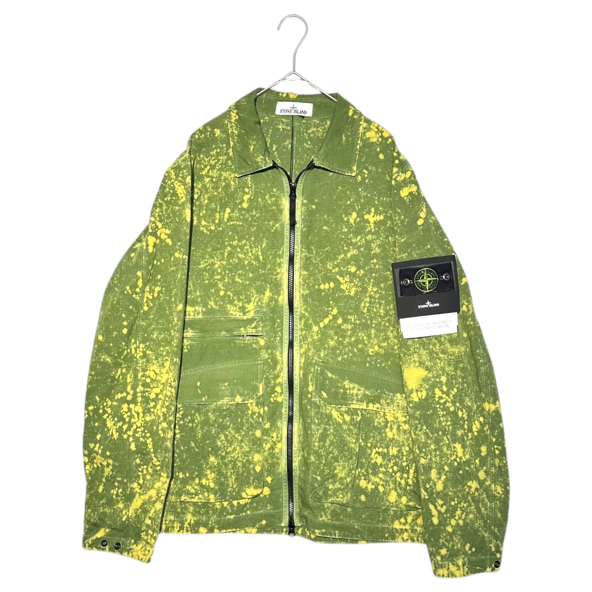 STONE ISLAND(ストーンアイランド) 22SS Green Off-Dyed OVD Camo Overshirt Jacket カモ柄 オーバー シャツ ジャケット 761512122 XL グリーン