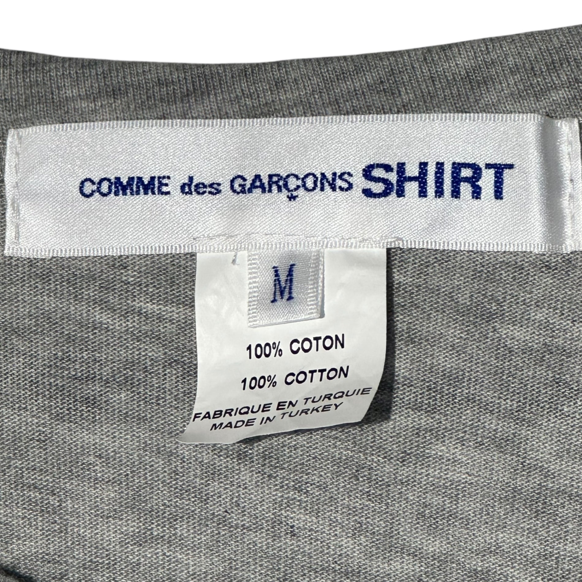 COMME des GARCONS SHIRT(コムデギャルソンシャツ) Cotton Crew Neck S/S T-Shirt ロゴ コットン クルーネック S/S カットソー FM-T012 M ライトグレー