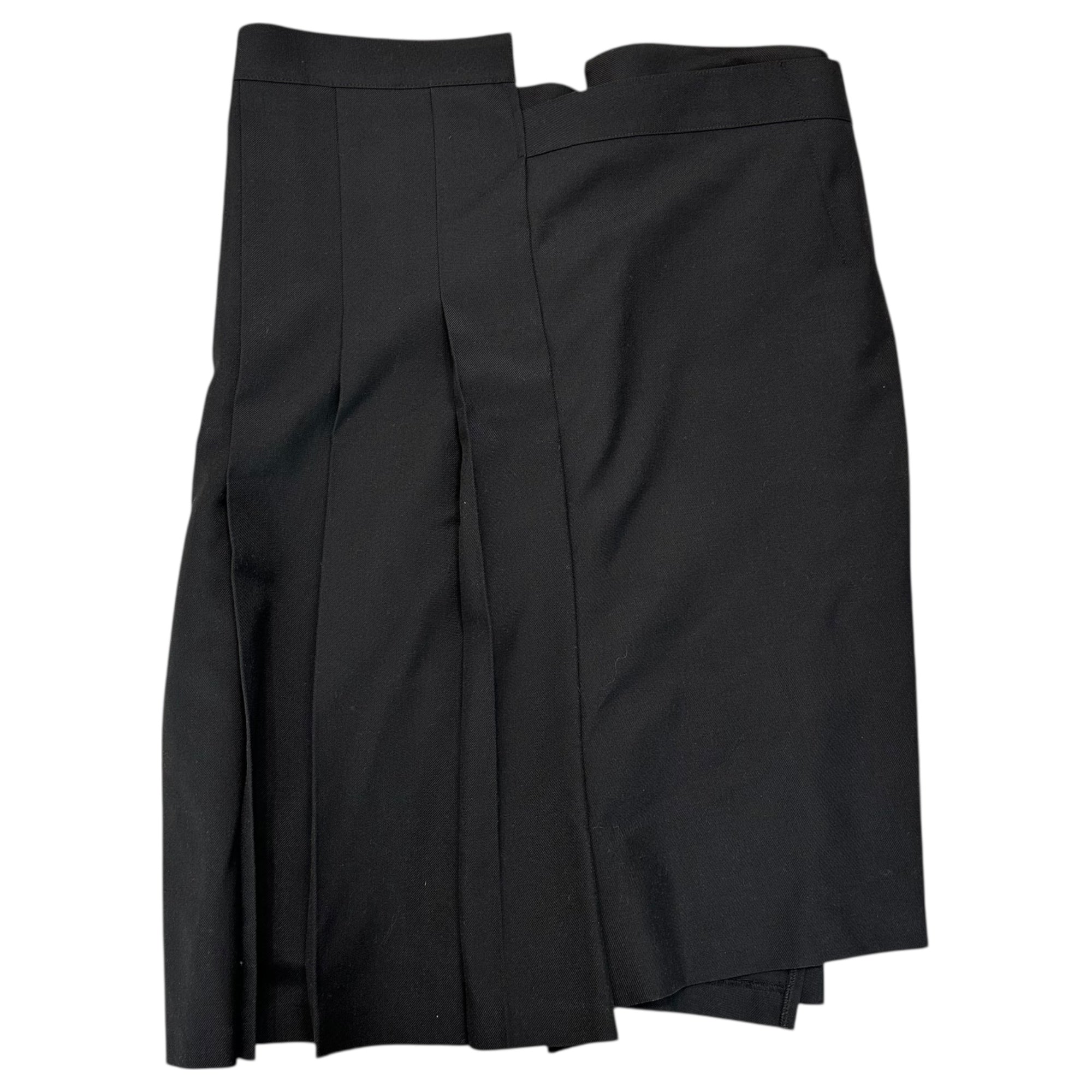 COMME des GARCONS JUNYA WATANABE(コムデギャルソンジュンヤワタナベ) 17AW Wrap-around Design Pleated Wool Skirt 折り返し デザイン プリーツ ウール スカート JT-P009 M ブラック AD2017