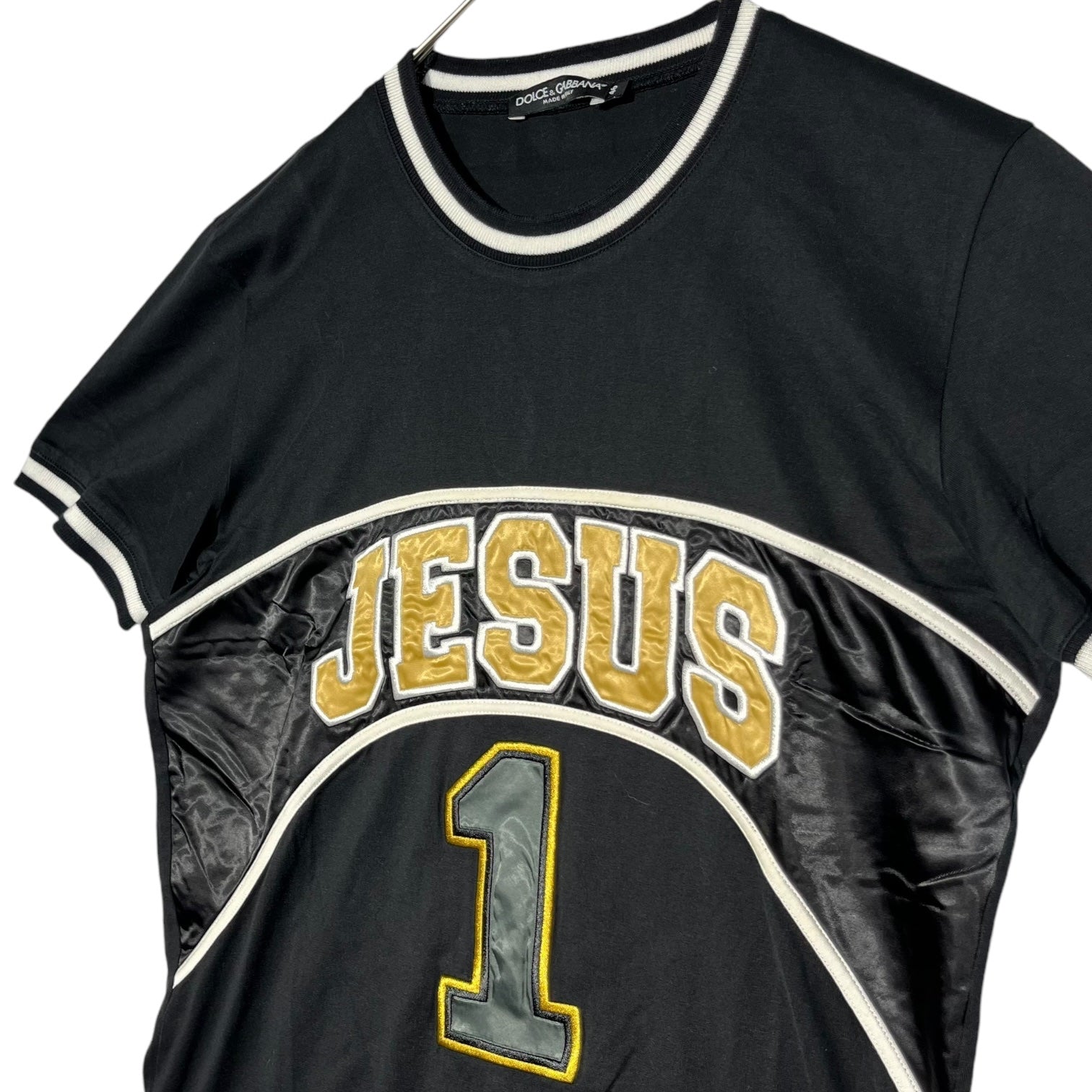 DOLCE&GABBANA(ドルチェ&ガッバーナドルガバ) "JESUS" big logo tee ジーザス ビッグ ロゴ Tシャツ G8G34G / G7O43 46(M程度) ブラック