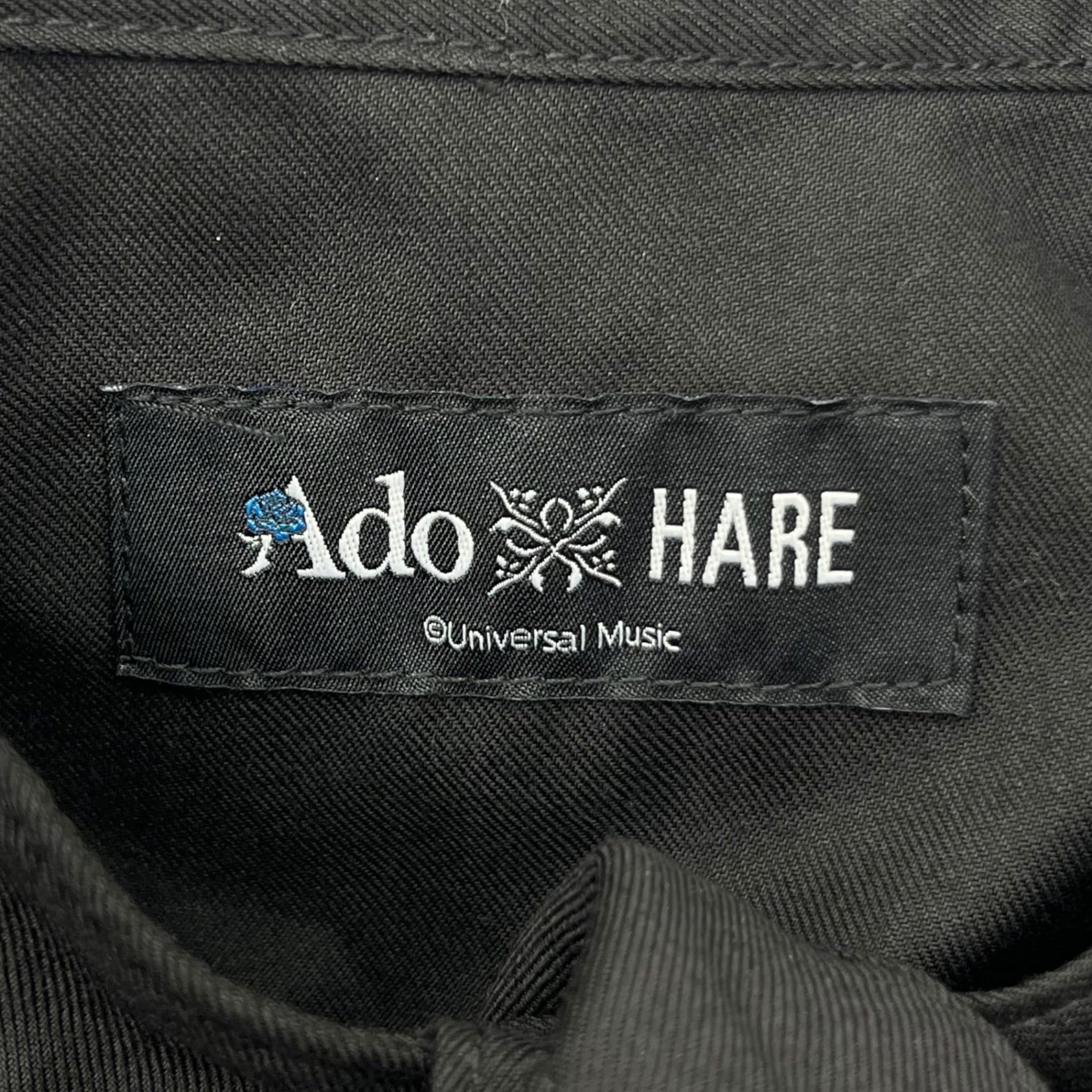 Ado × HARE(アド × ハレ) embroidered tie short shirt シシュウネクタイショートシャツ 刺繍 ネクタイ ショート シャツ HA430011AD FREE ブラック×グレー