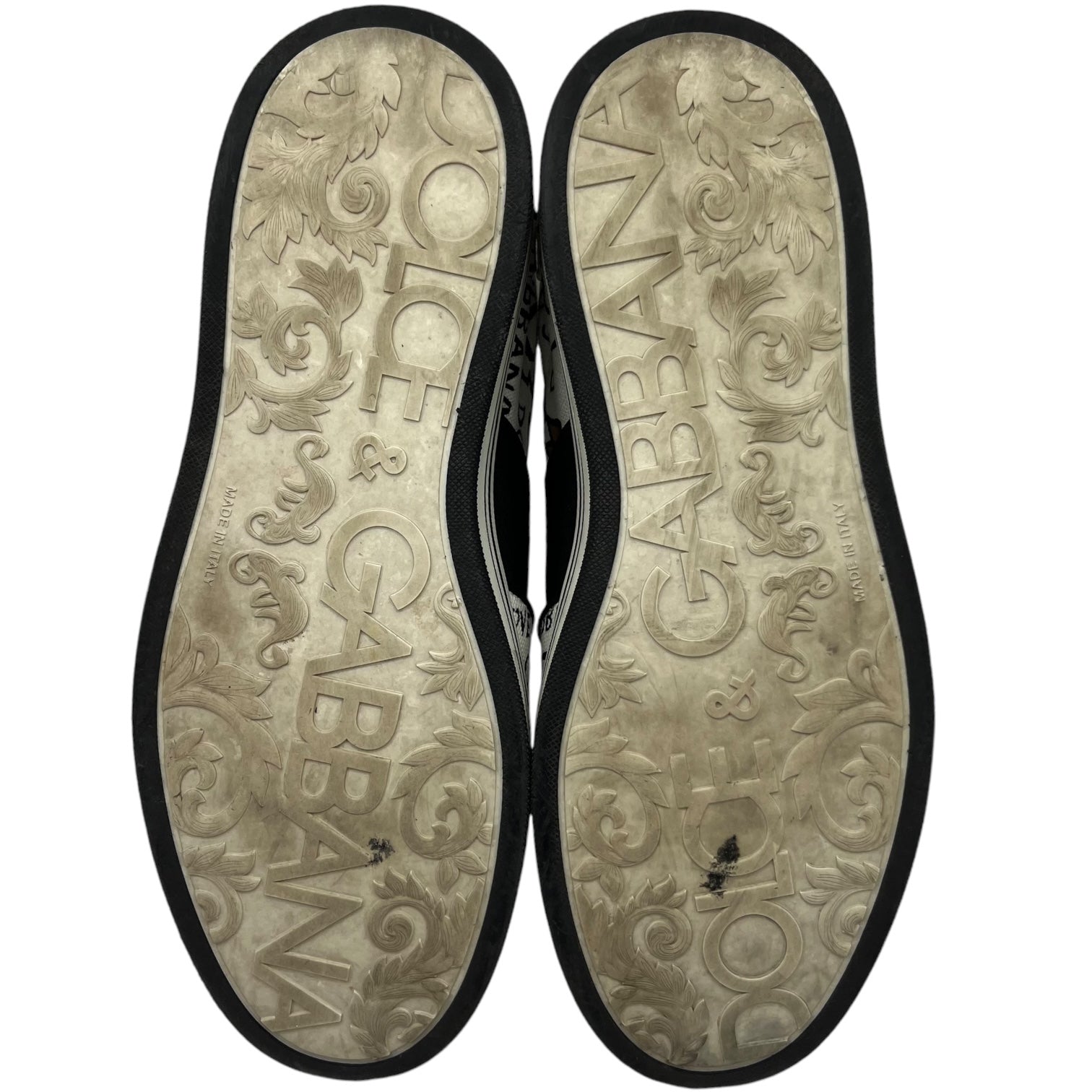 DOLCE&GABBANA(ドルチェ&ガッバーナドルガバ) Graffiti print slip-ons 落書き プリント スリッポン 9(28cm程度) ホワイト×ブラック スニーカー