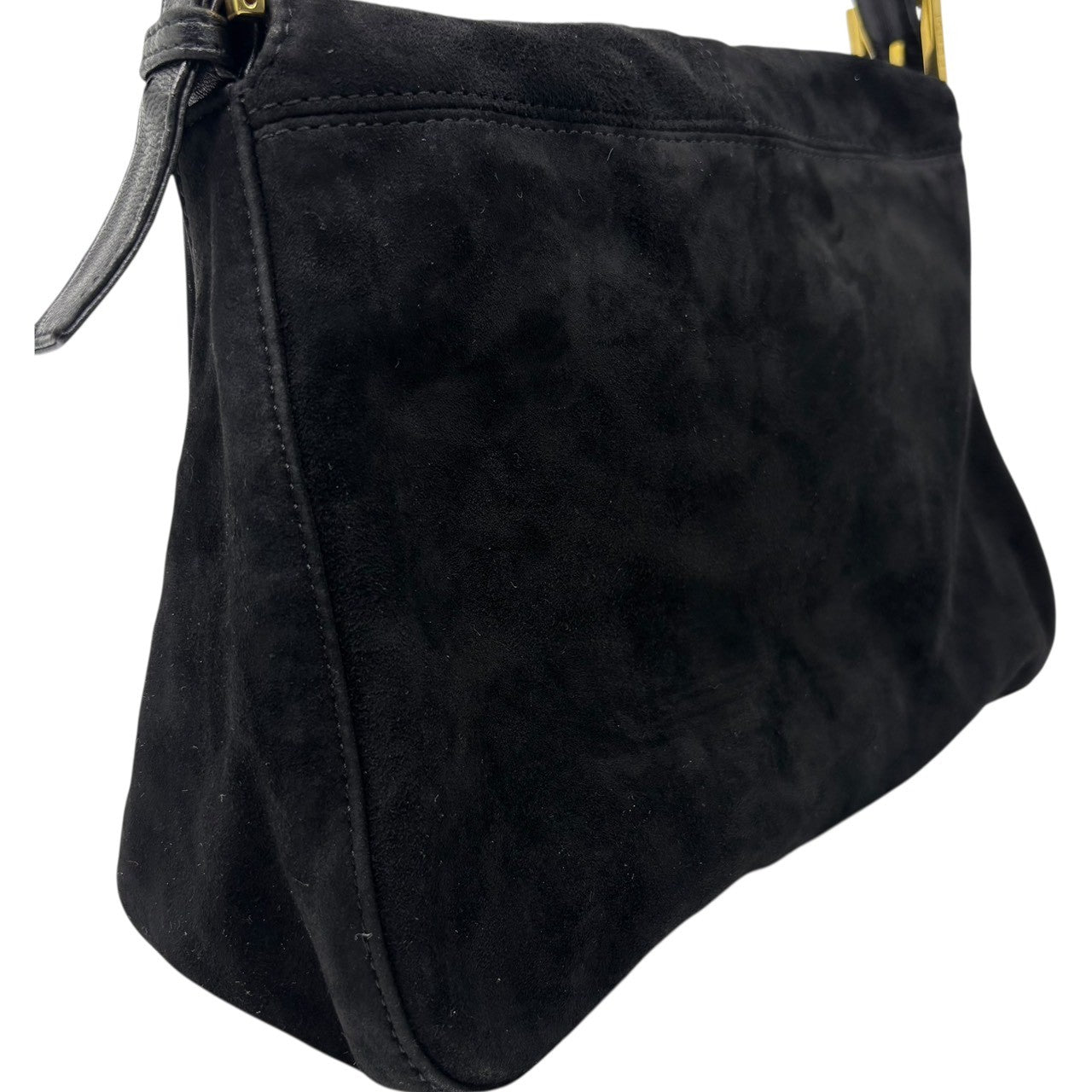 FENDI(フェンディ) Vintage Red glitter finish Suede Mamma Baguette ヴィンテージ 赤 ラメ 加工 スウェード マンマバゲット ショルダーバッグ 2354/26325/009 ブラック×ゴールド×レッド