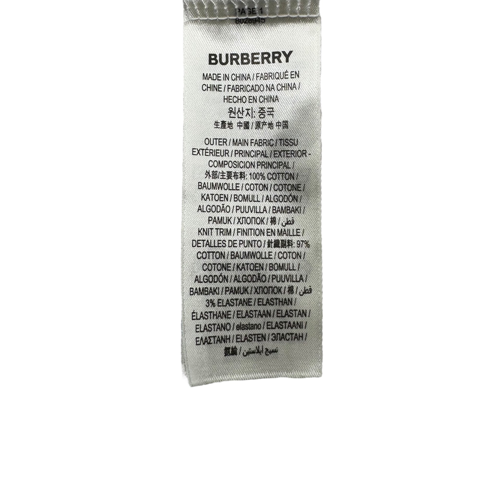 BURBERRY(バーバリー) Rubber Patch Logo Crew Neck Tee ラバー ワッペン ロゴ クルーネック 半袖 Tシャツ 8028945 M ホワイト