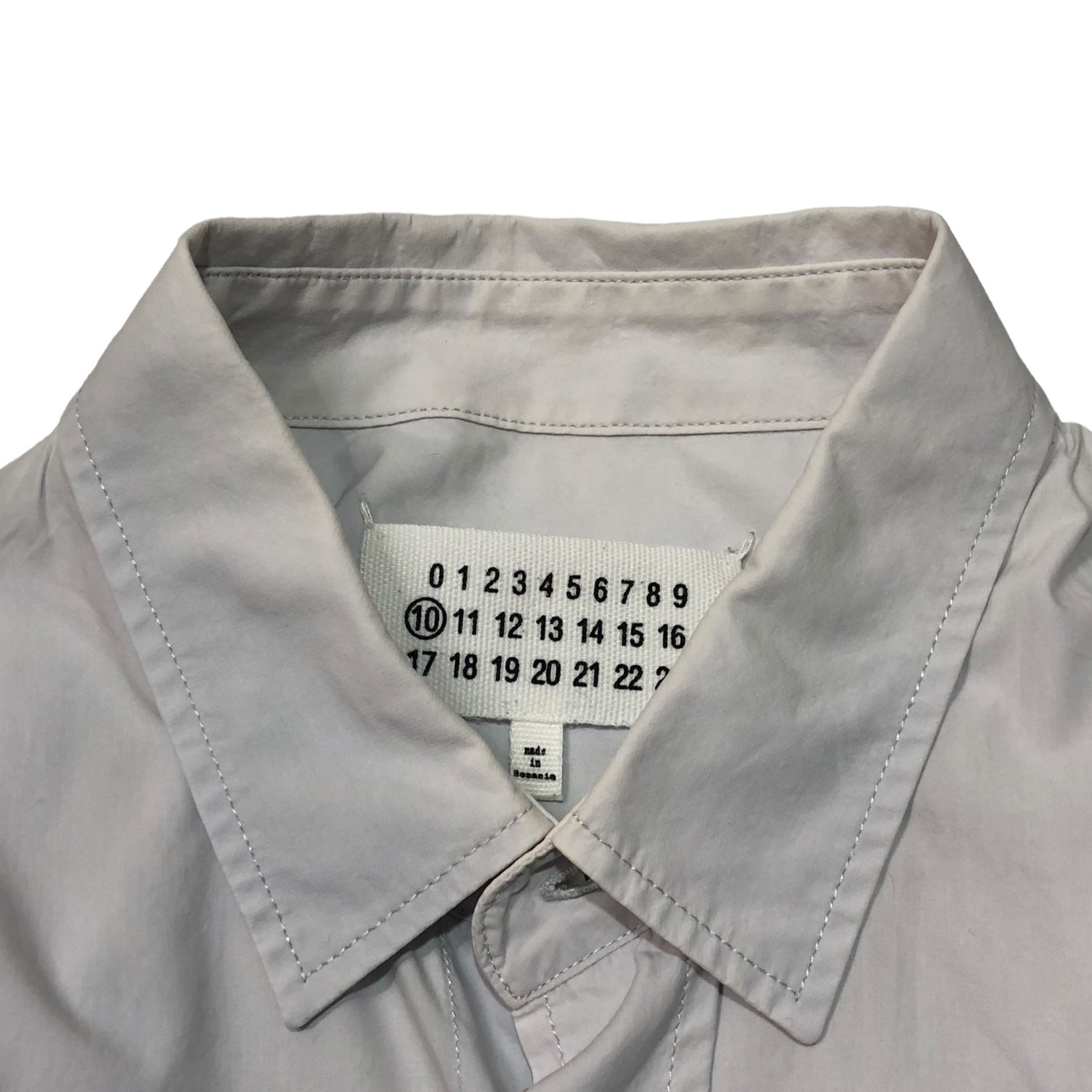 MAISON MARGIELA(メゾンマルジェラ) 12SS Punching processing regular collar  shirt/パンチング加工レギュラーカラーシャツ S30DL0215 44(S程度) ライトグレー